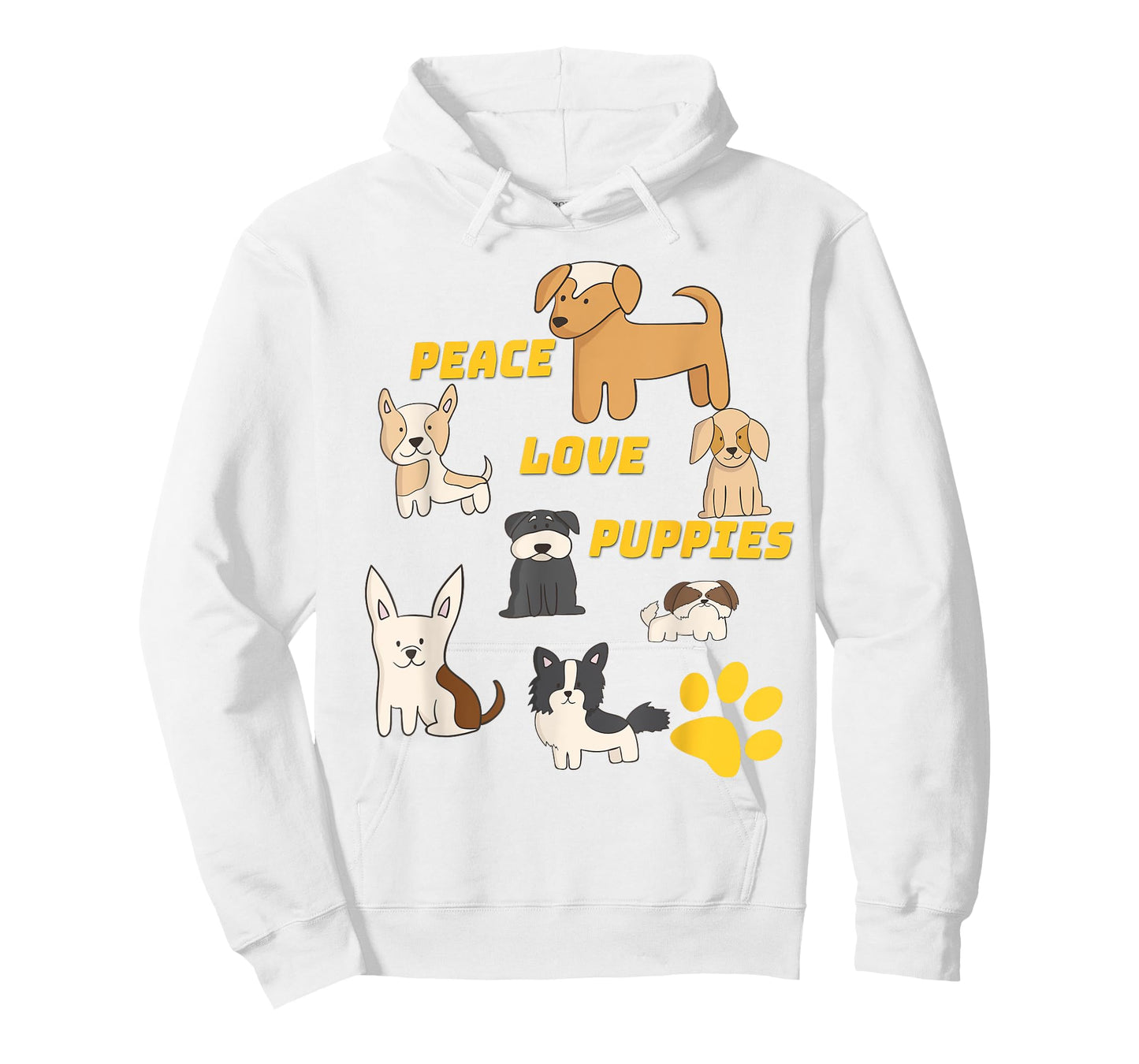 Peace Love Puppies Paw Print T Shirt