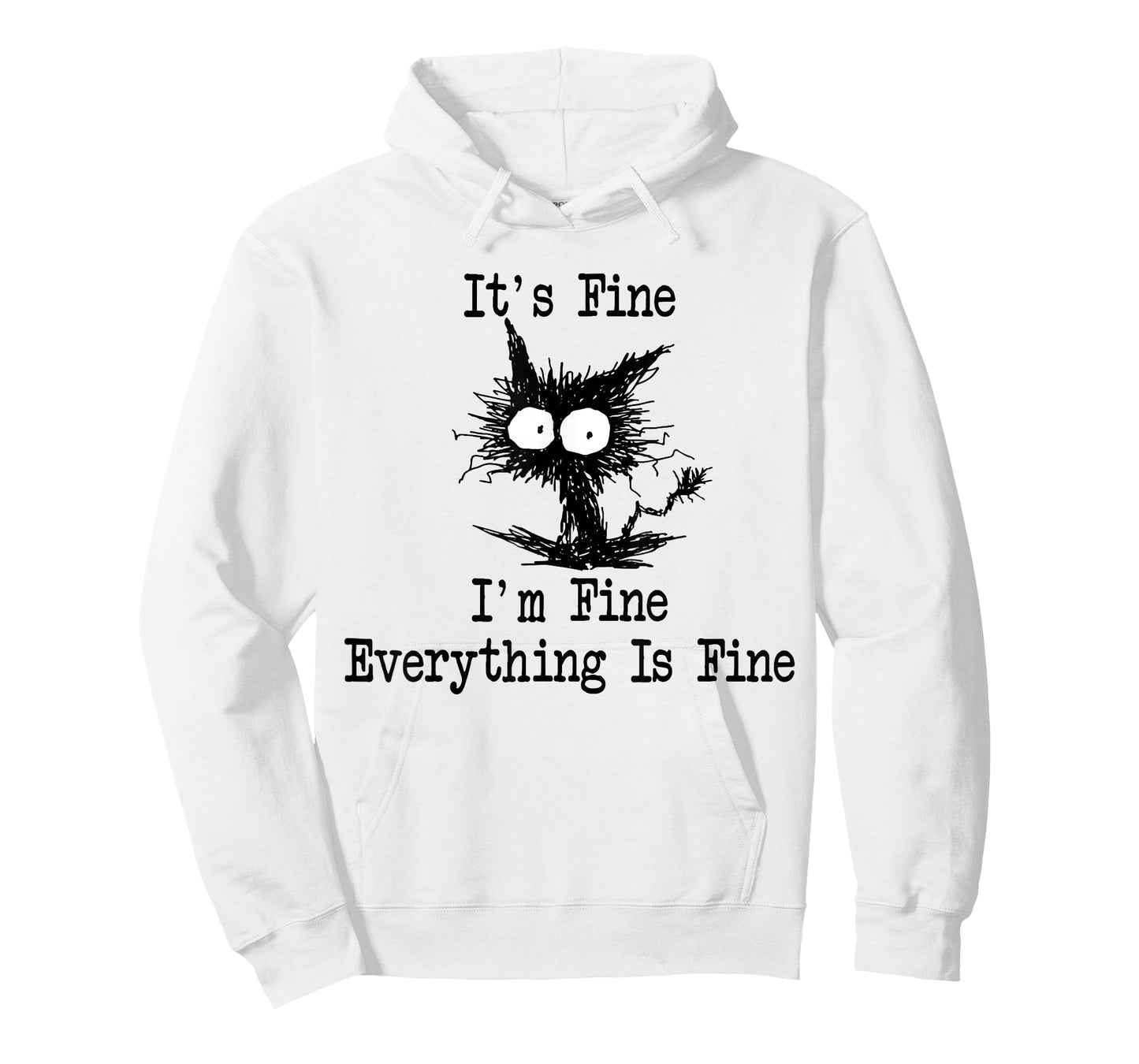 It's Fine I'm Fine Everything Is Fine Funny Black Cat T-Shirt