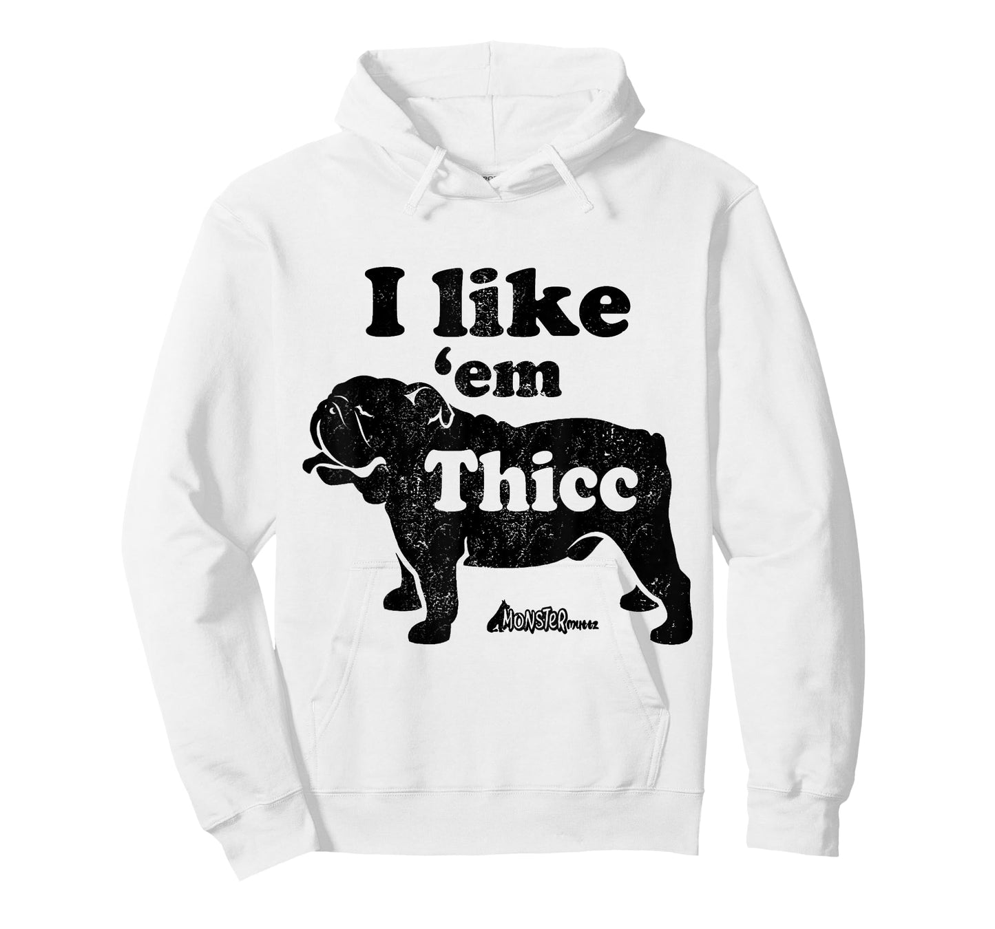 Funny English Bulldog I Like Em Thicc Dog Silhouette T-Shirt for Men Women Girls Kids
