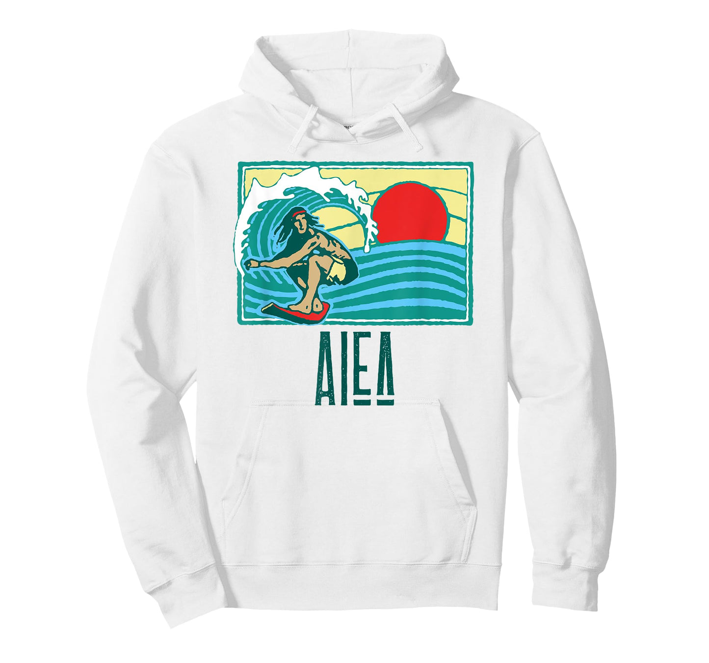 Aiea Hawaii Vintage Surfer & Wave Retro Graphic T-Shirt