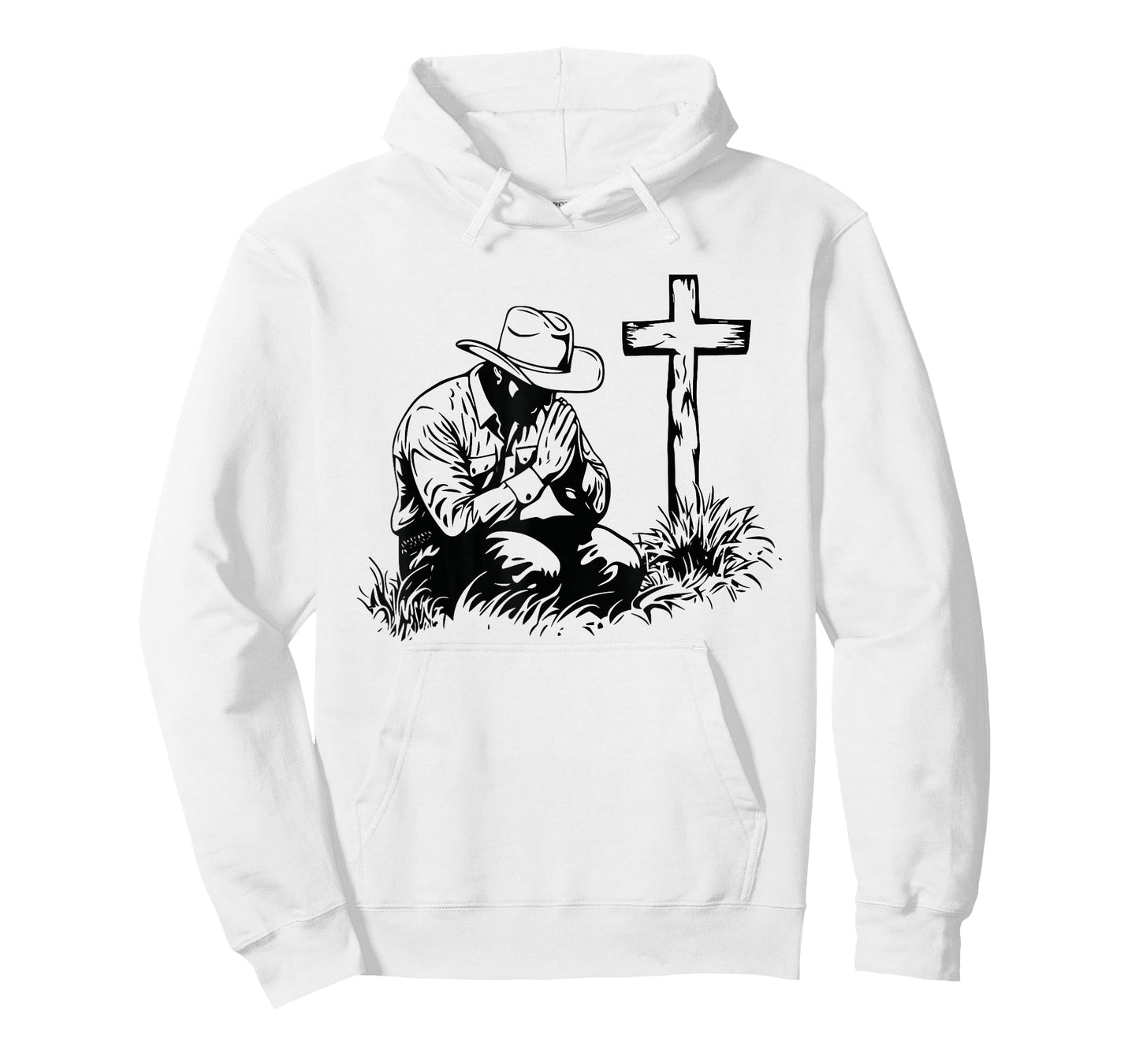 Praying Cowboy Kneeling Cross Western Bible Jesus Horse T-Shirt
