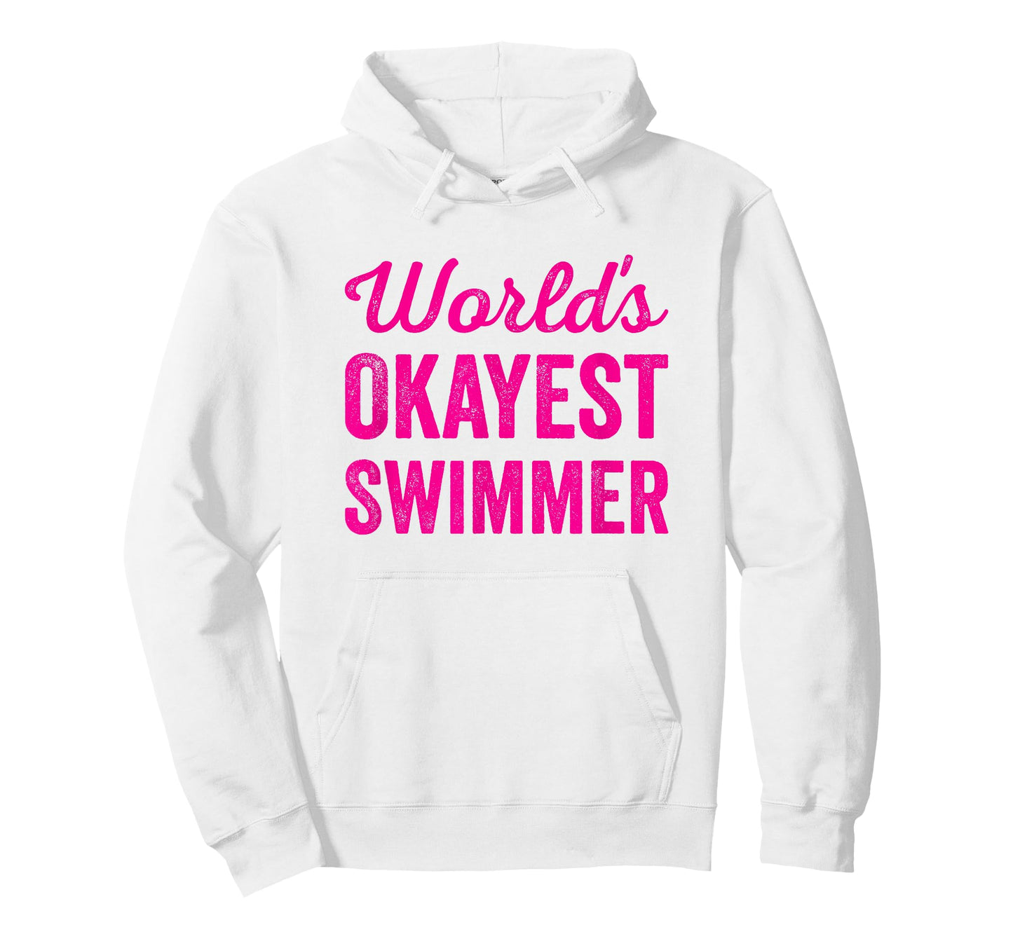 Worlds Okayest Swimmer Funny Sarcastic Swimming Sports Quote T-Shirt