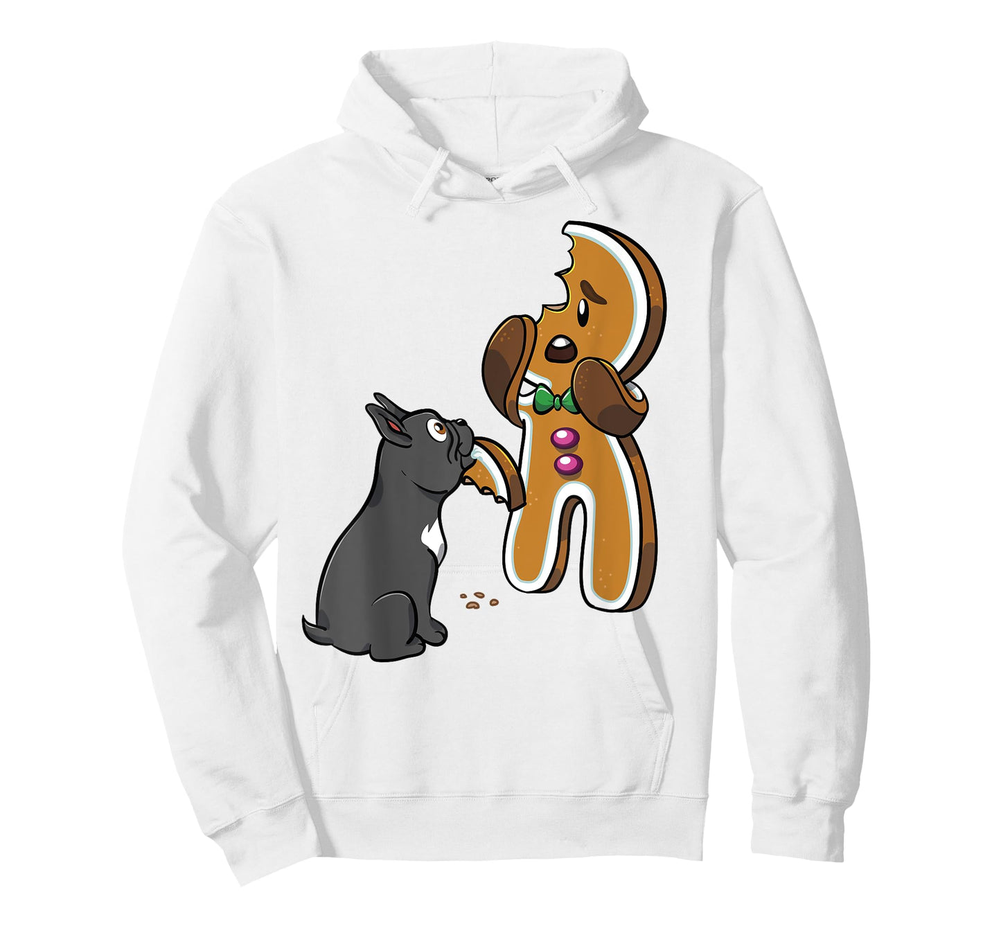Funny Frenchie Xmas Tees French Bulldog Gingerbread Man Christmas Unisex Adult T-Shirt Blue Small