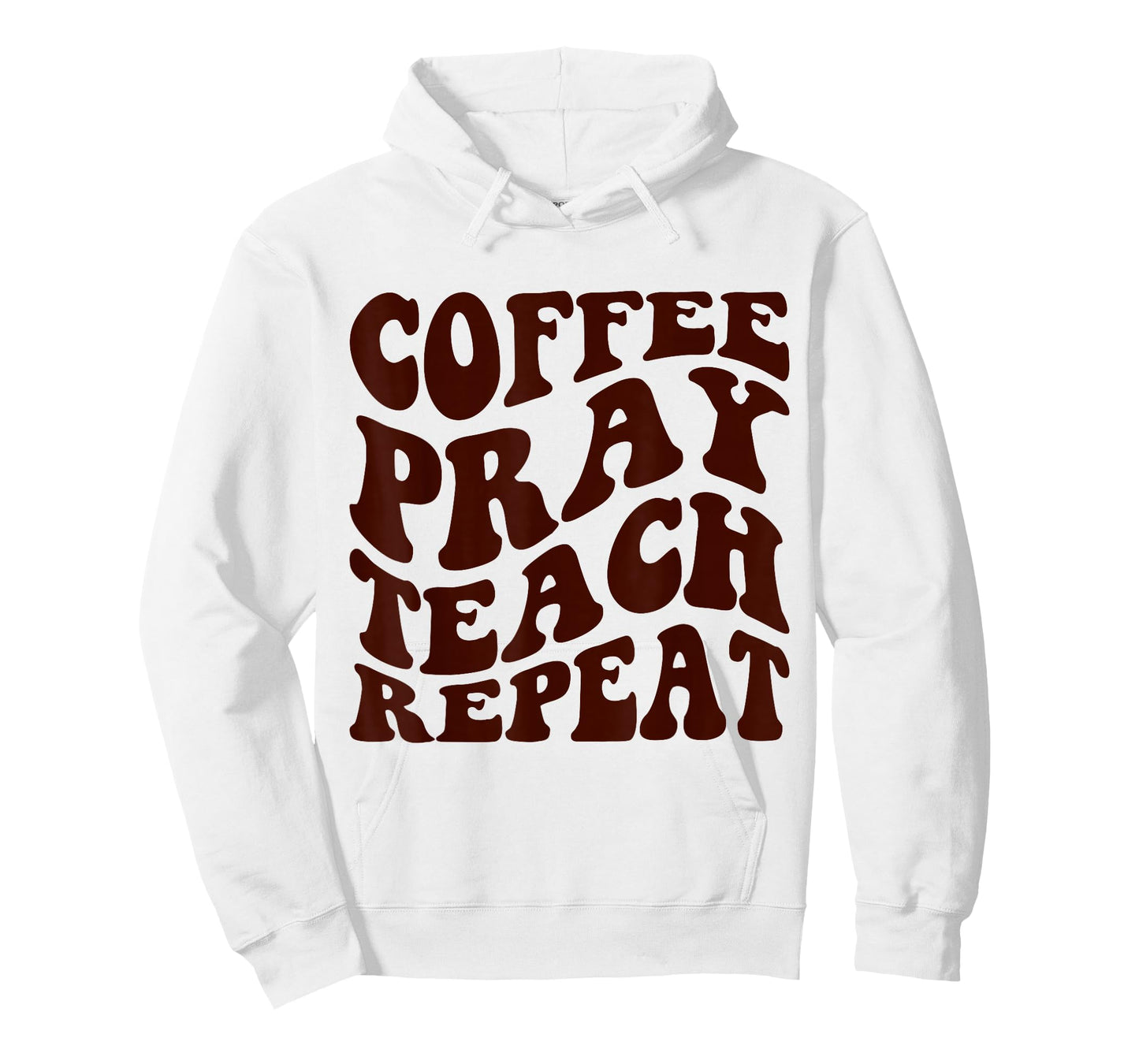 Homeschool Mom Coffee Pray Teach Repeat Retro Groovy T-Shirt
