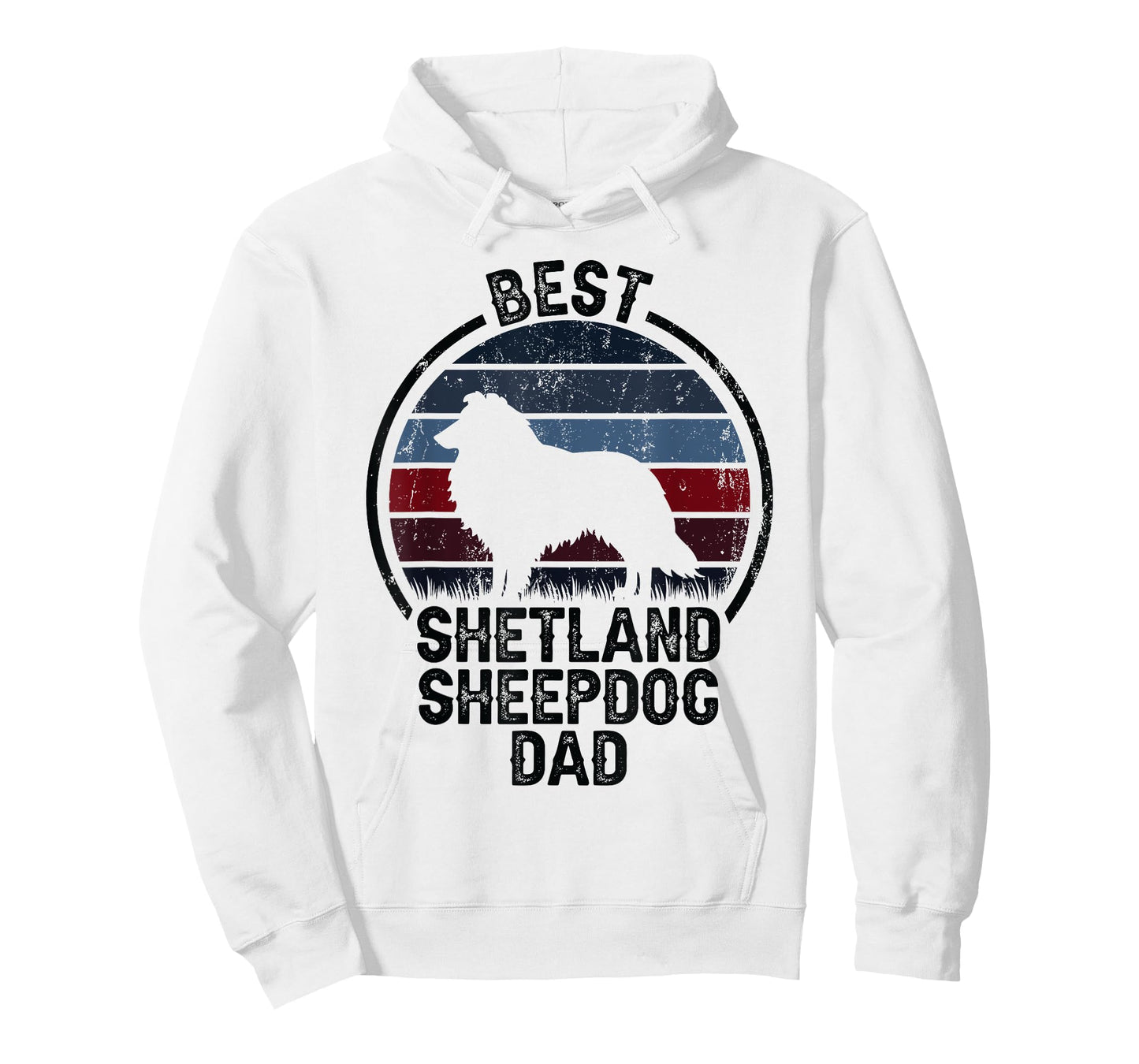 Best Dog Father Dad - Vintage Sheltie Shetland Sheepdog T-Shirt