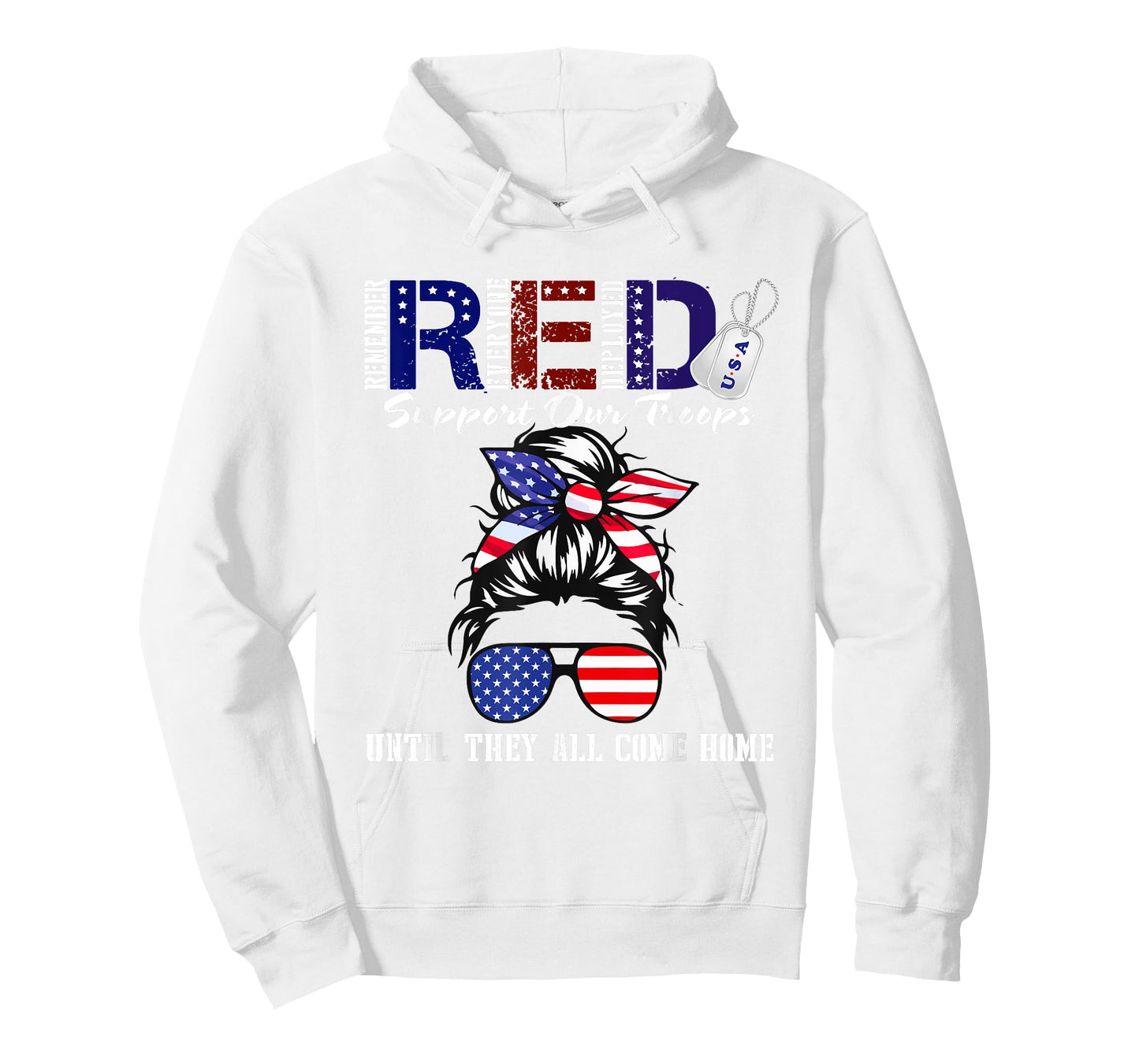 On Friday We Wear Red Military Support Troops Red US Flag T-Shirt