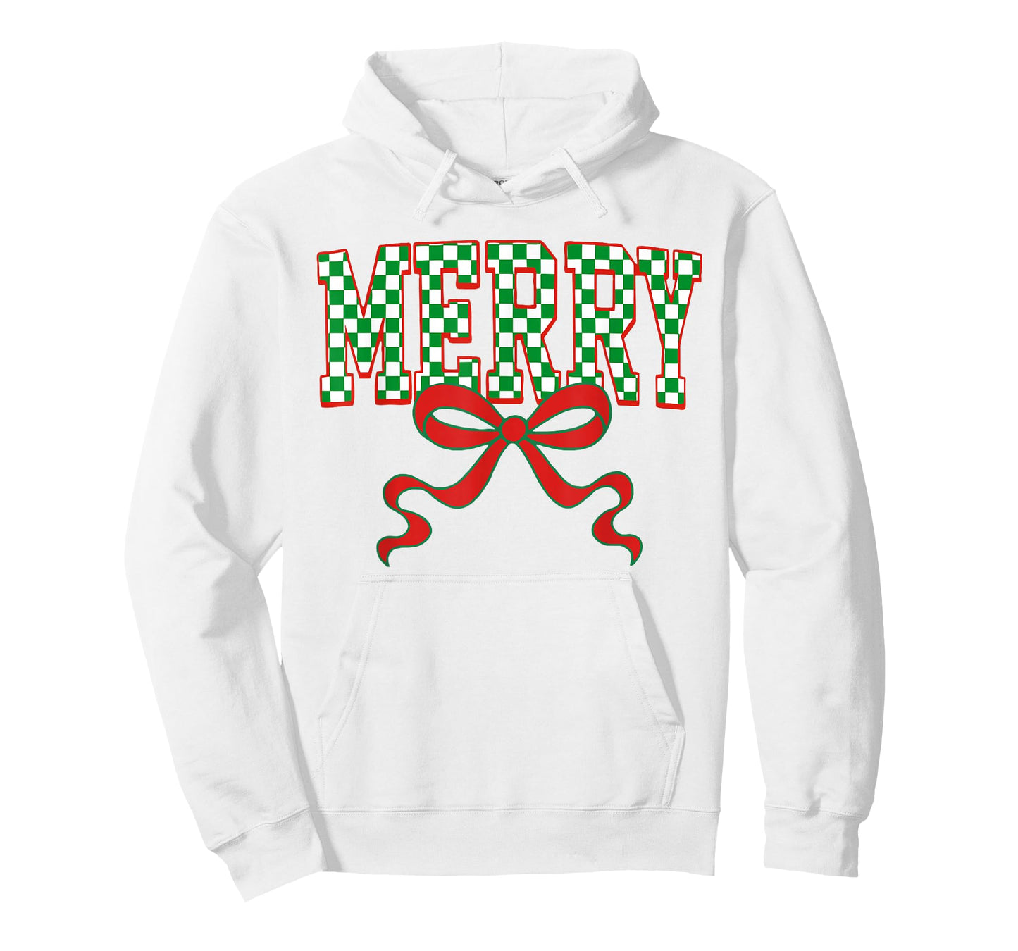 Merry Christmas Checkered Preppy Coquette Bow Xmas Holiday T-Shirt