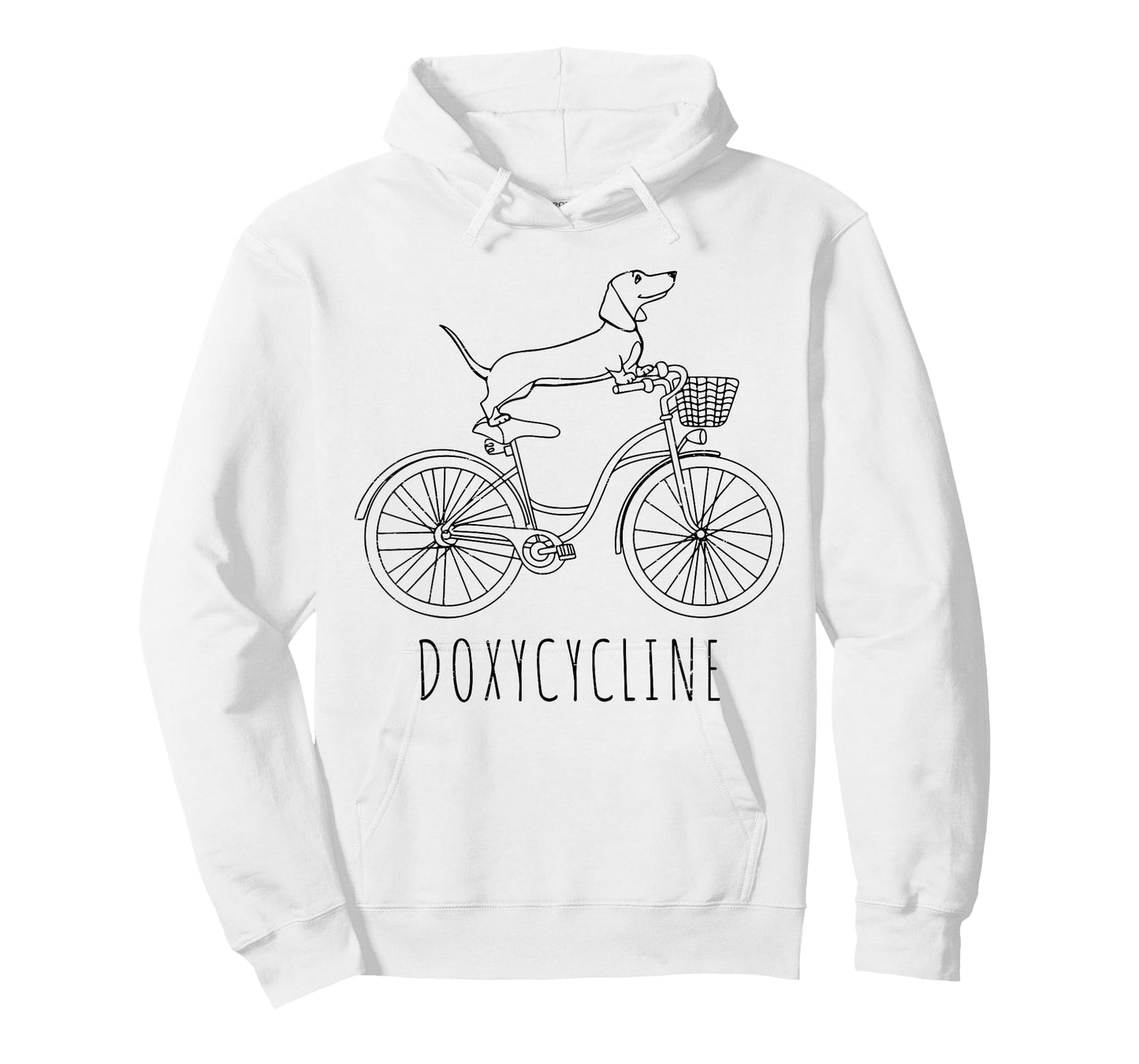Retro Doxycycline Pharmacy Funny Dachshund On Bicycle T-Shirt