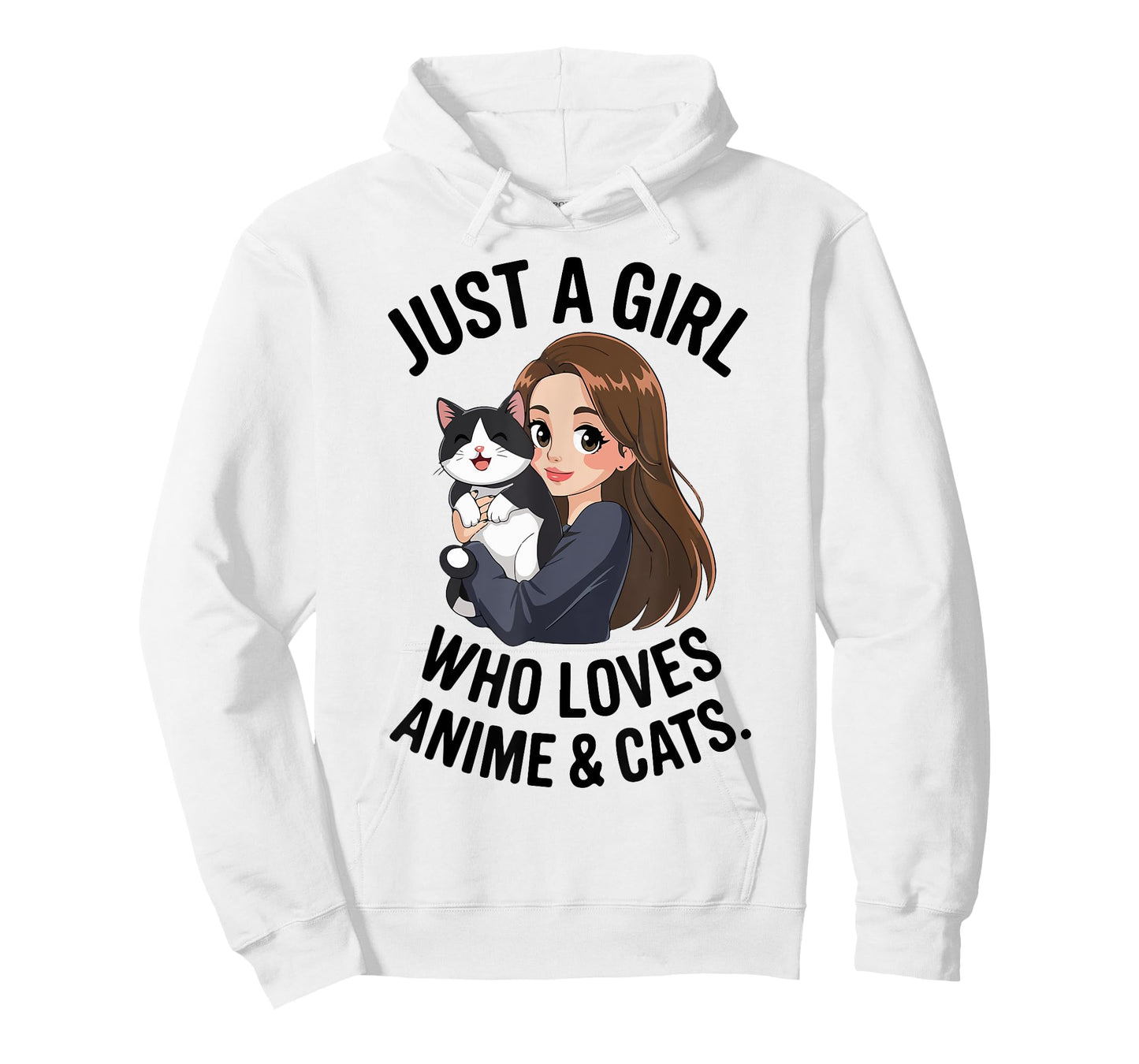 Just A Girl Who Loves Anime & Tuxedo Cats Cute Mama Mom Teen T-Shirt