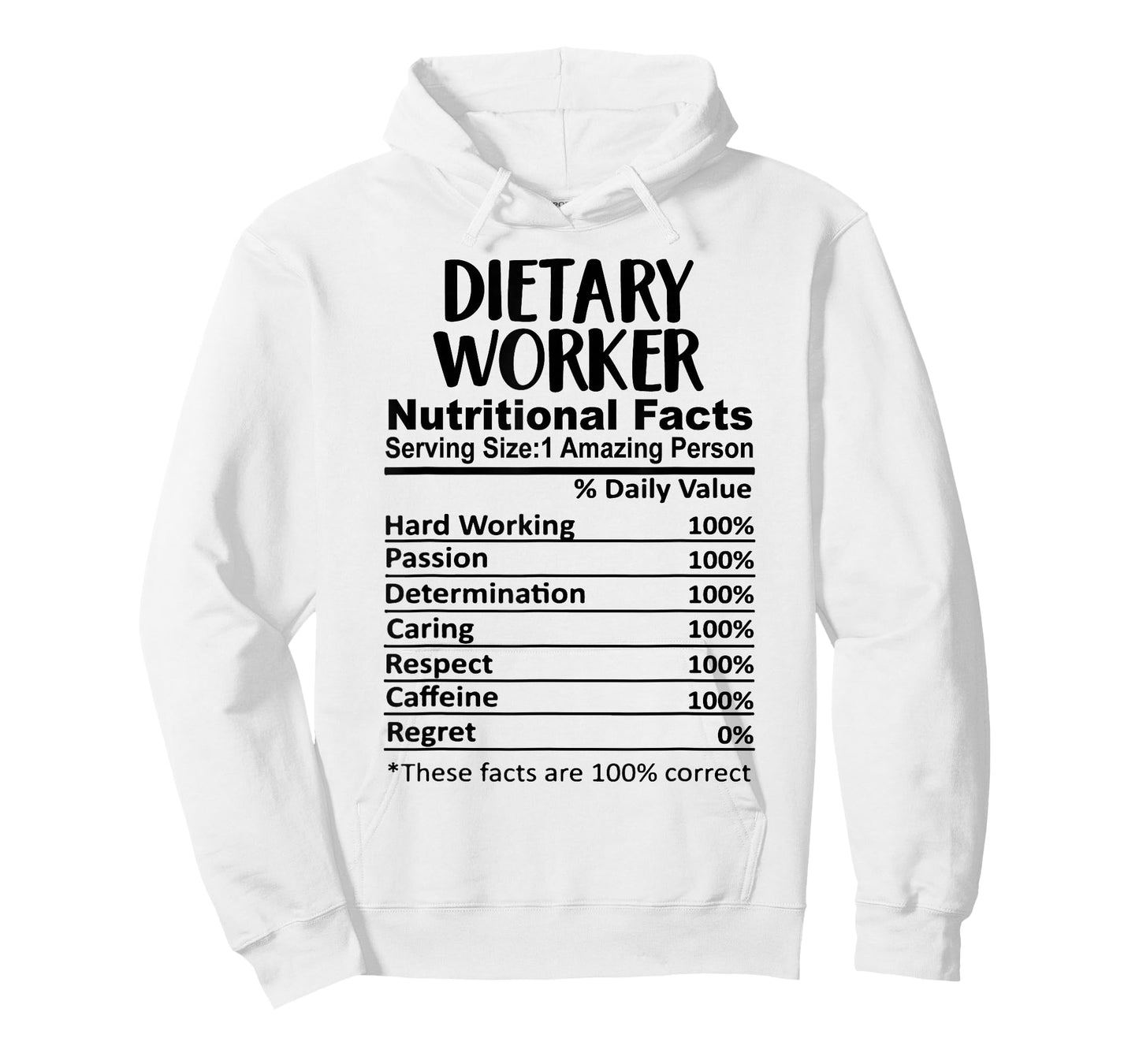 Dietary Worker Nutrition Facts Funny T-Shirt