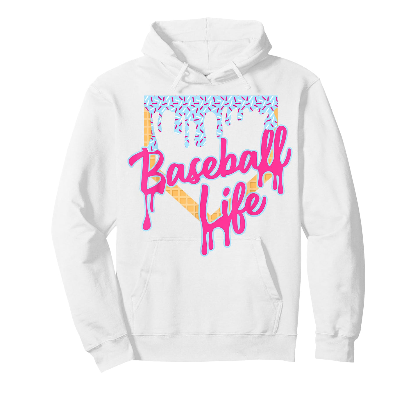 Baseball Life Baseball Home Plate Ice Cream Dripping T-Shirt