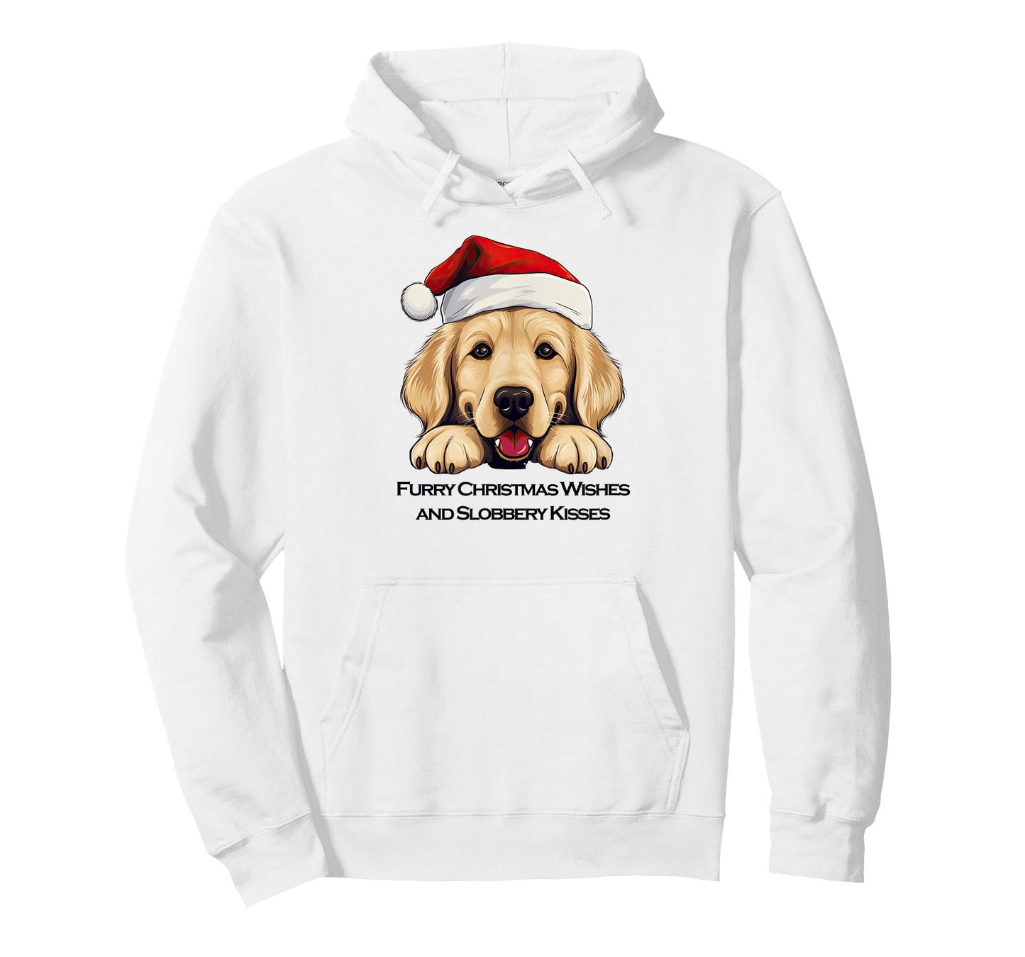 Merry Xmas Golden Retriever Santa "Furry" Christmas Wishes T-Shirt