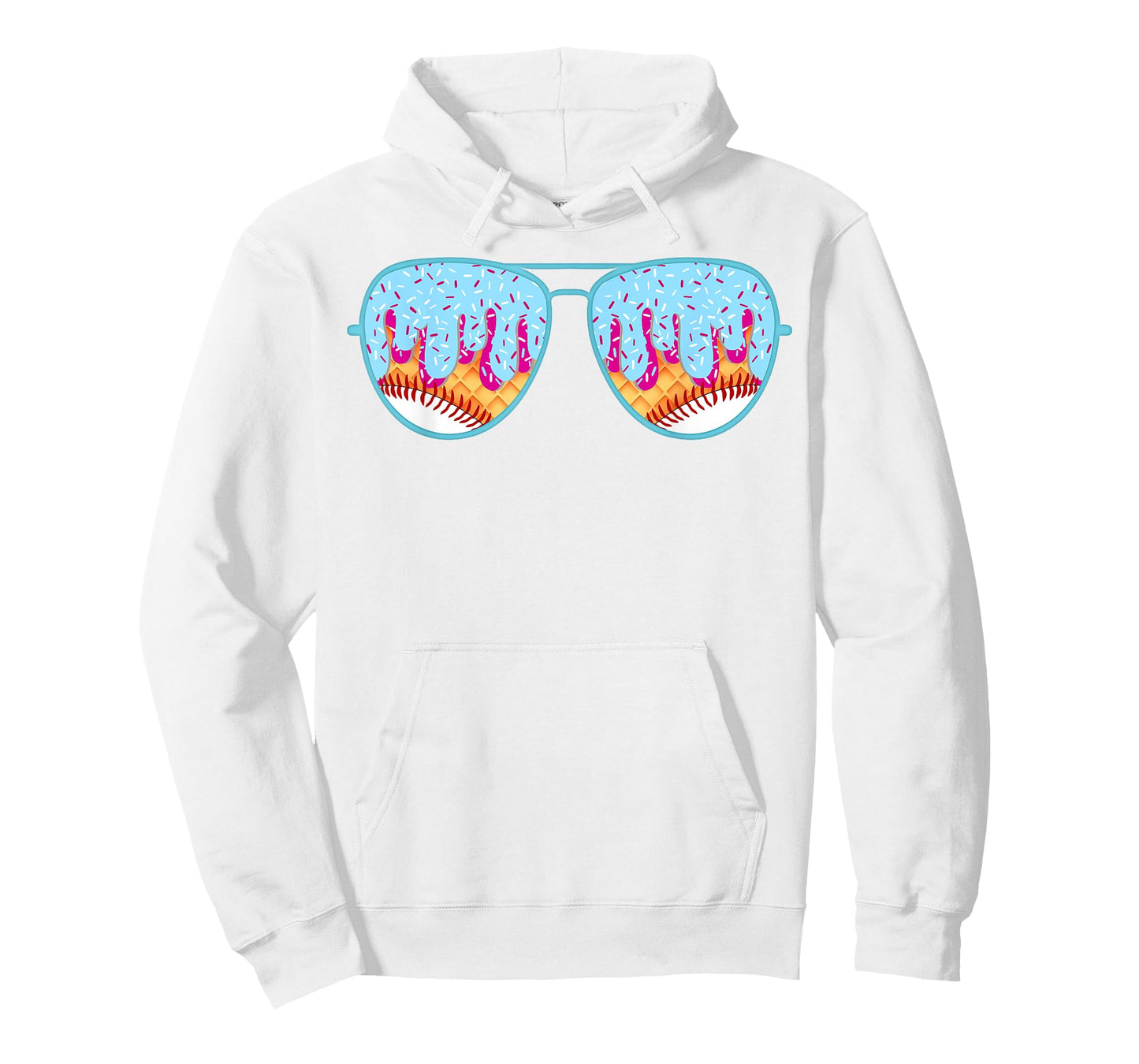 Baseball Sunglasses Ice Cream Drip With Sprinkles T-Shirt