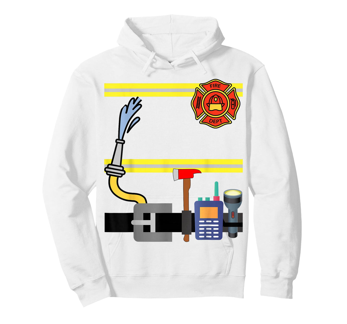 Boys Girl Men Kid Women's Fireman Firefighter Lazy Costume T-Shirt