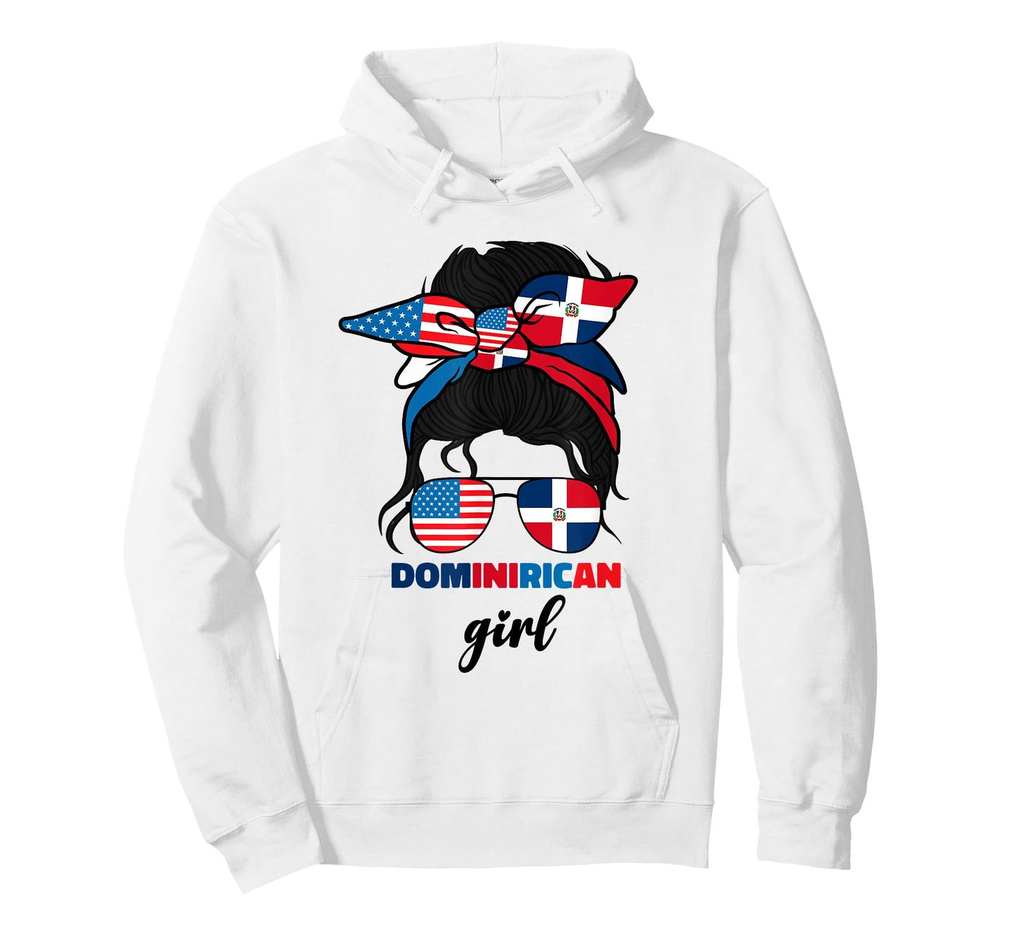 Half Dominican And American Dominicana Republic Flag Girl T-Shirt