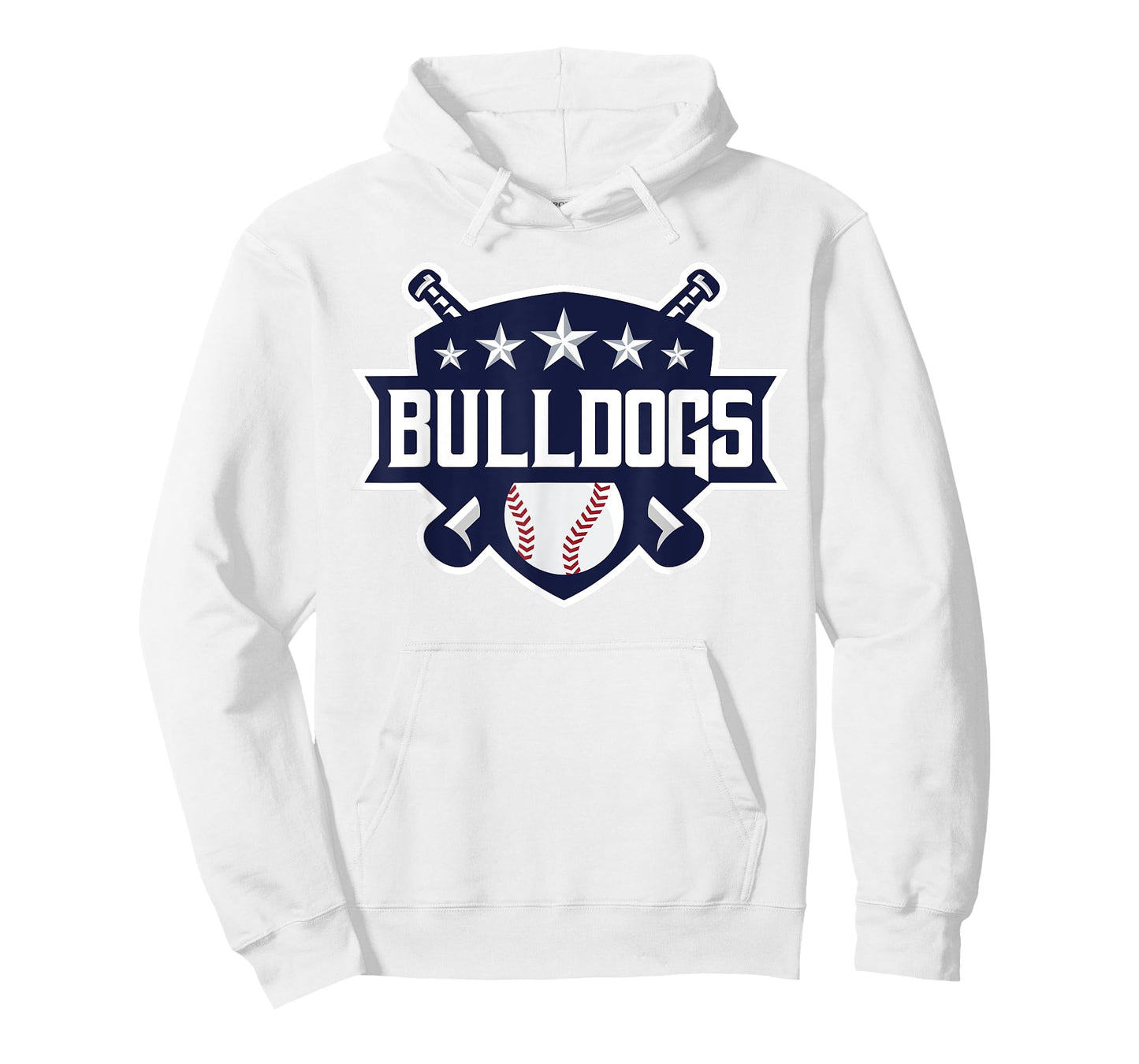 Bulldogs Blue Baseball Game Day Print Stars Mom Dad Gray Tee T-Shirt