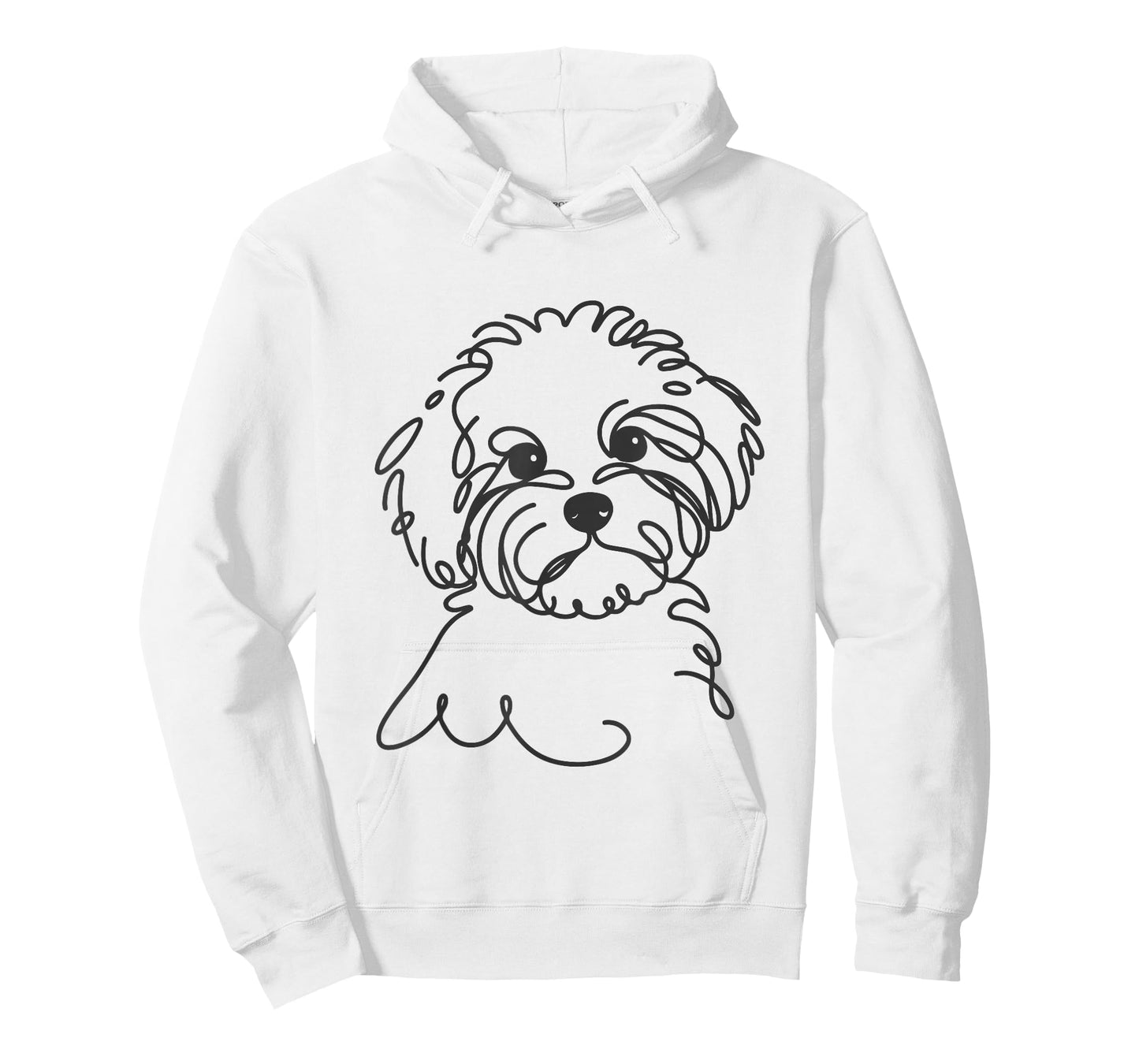 Line Art Dad Mom Dog - Maltipoo T-Shirt