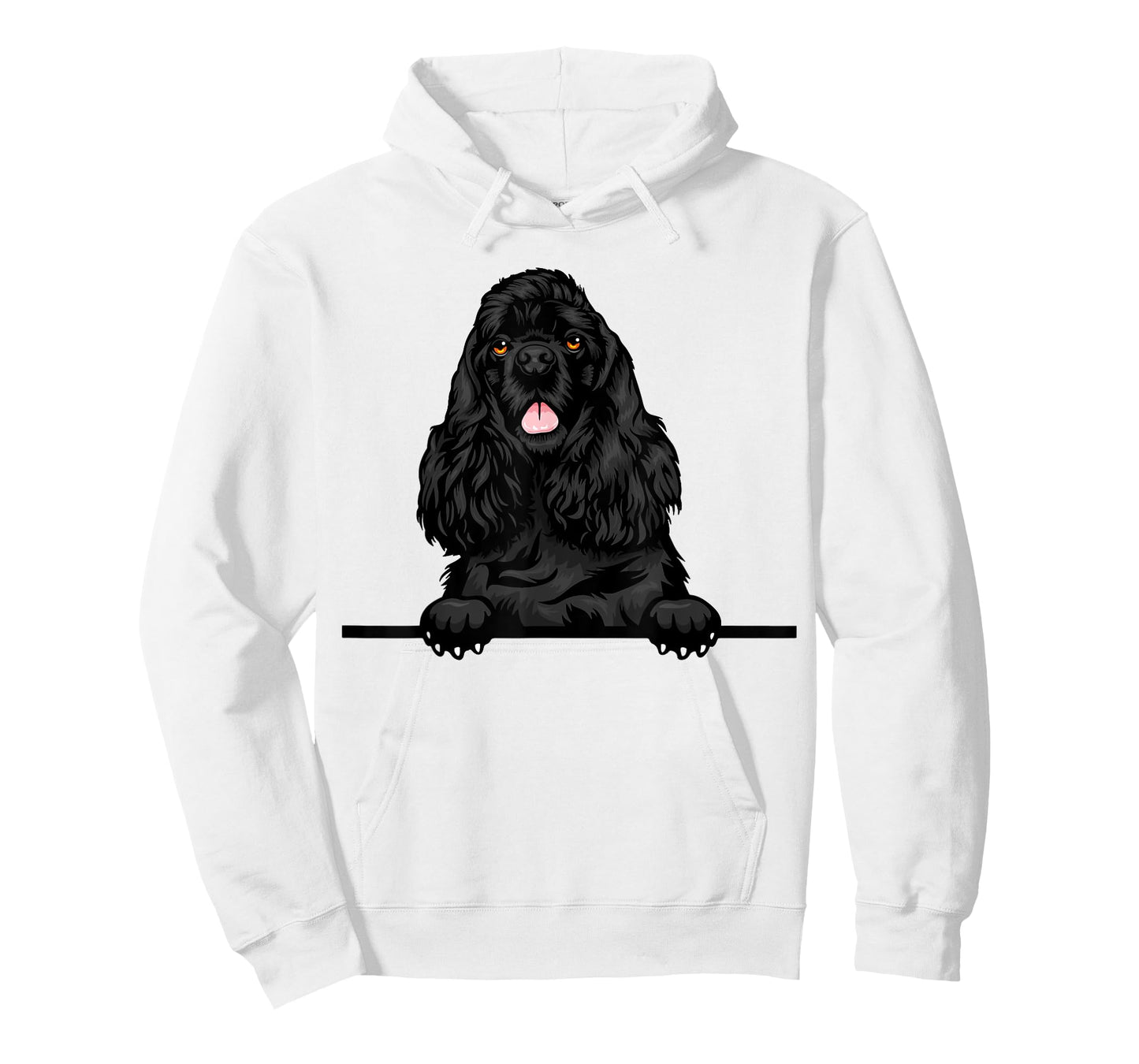 Peeking Black Cocker Spaniel Dog T-Shirt for Men Women Girls Kids