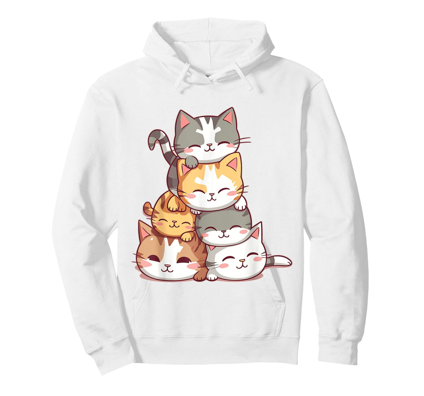Cat Cute Kitty Pile Cats Anime Kawaii Neko Women Girls T-Shirt