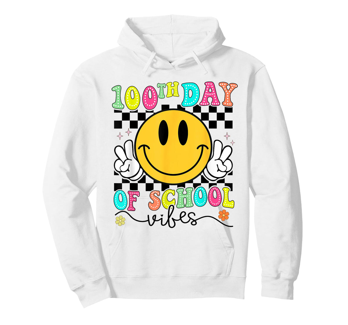 100th Day of School Vibes Cute Smile Face 100 Days Groovy T-Shirt