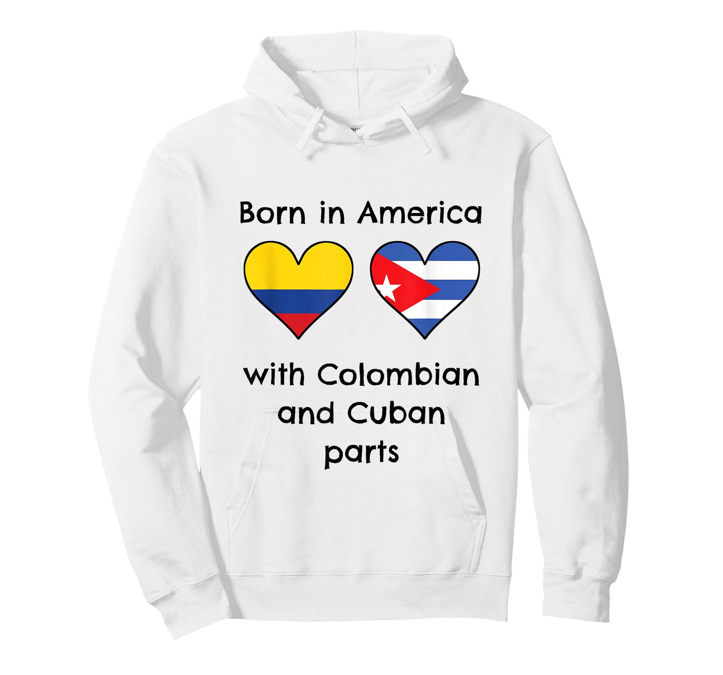 Born In America With Colombian and Cuban Parts Funny Flags T-Shirt