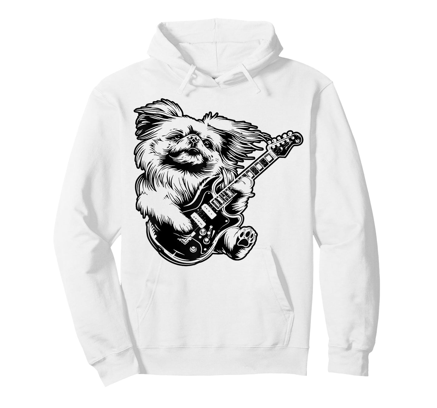 Dog Guitarist Guitar - Pekingese Dad Mom T-Shirt