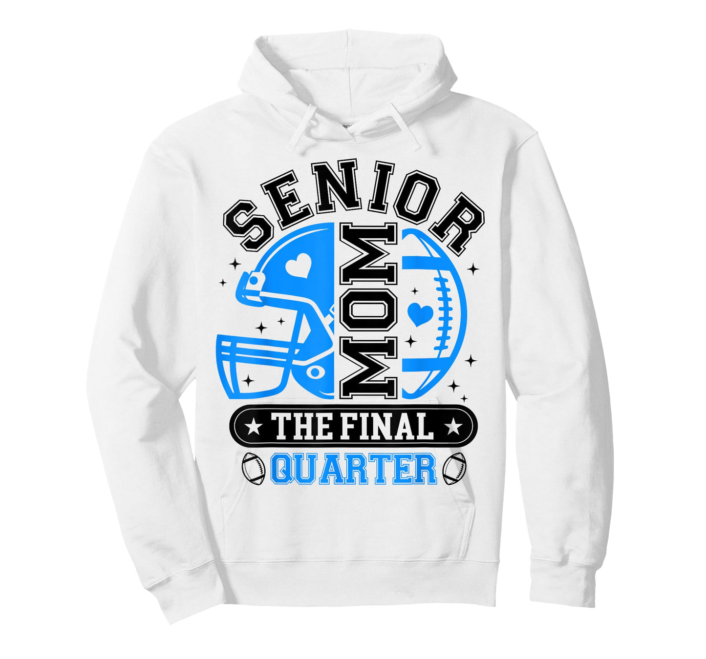 Football Senior Mom 2026 The Final Quarter Blue Black Vibes T-Shirt