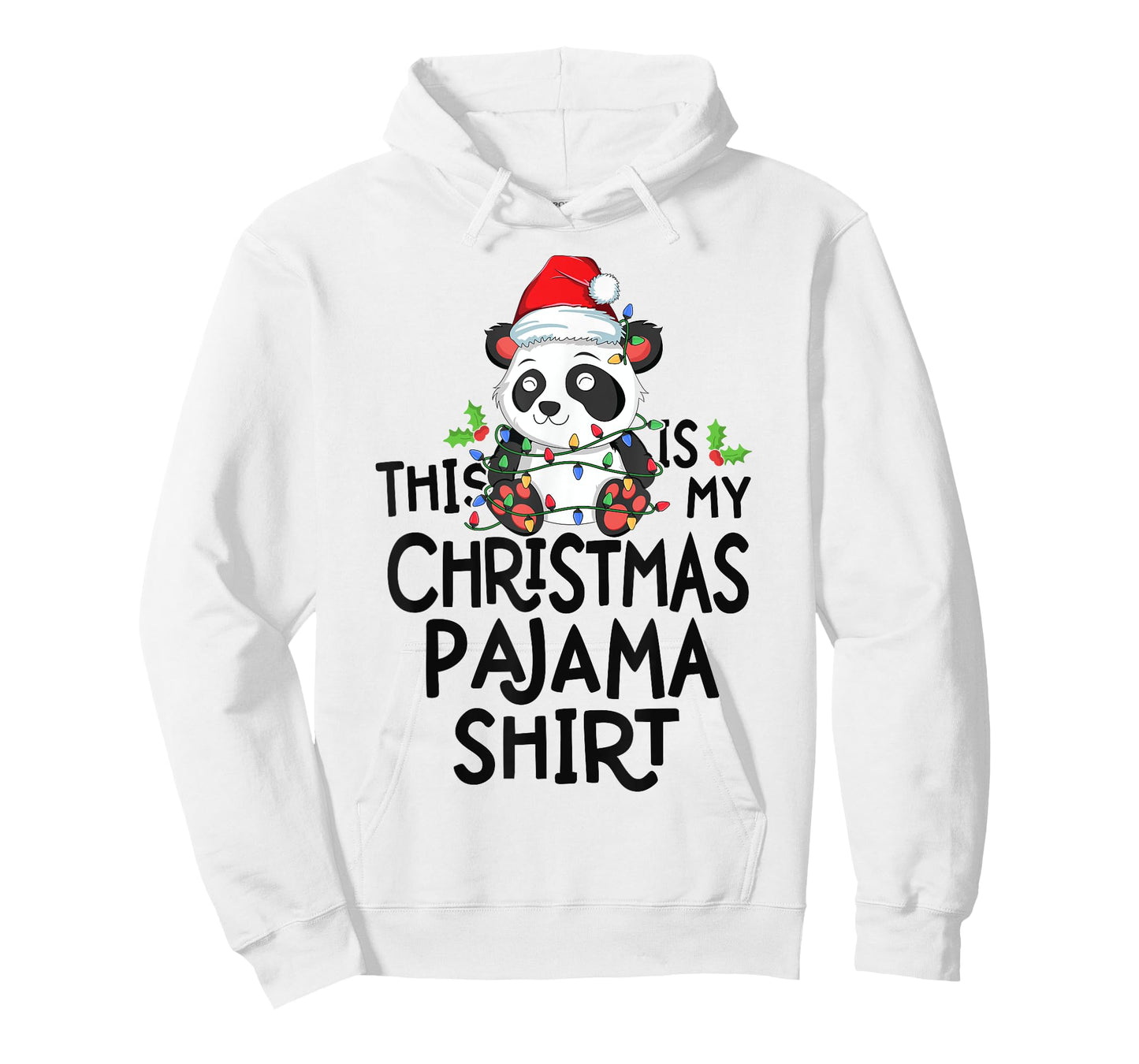 Panda Tree Lights Funny This Is My Christmas Pajama Shirt T-Shirt