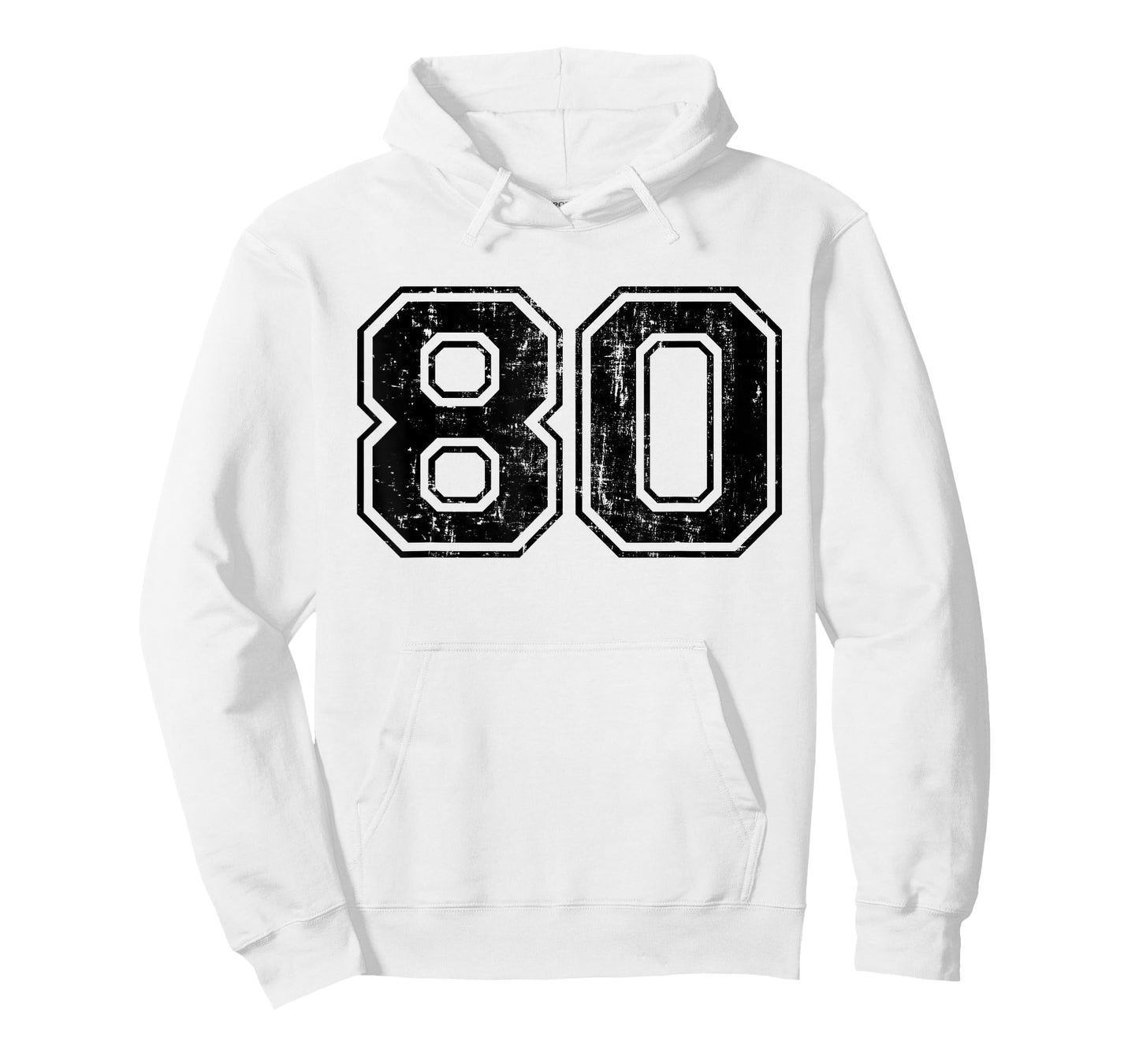 Number 80 Varsity Distressed Vintage Sport Team Player's Fan T-Shirt