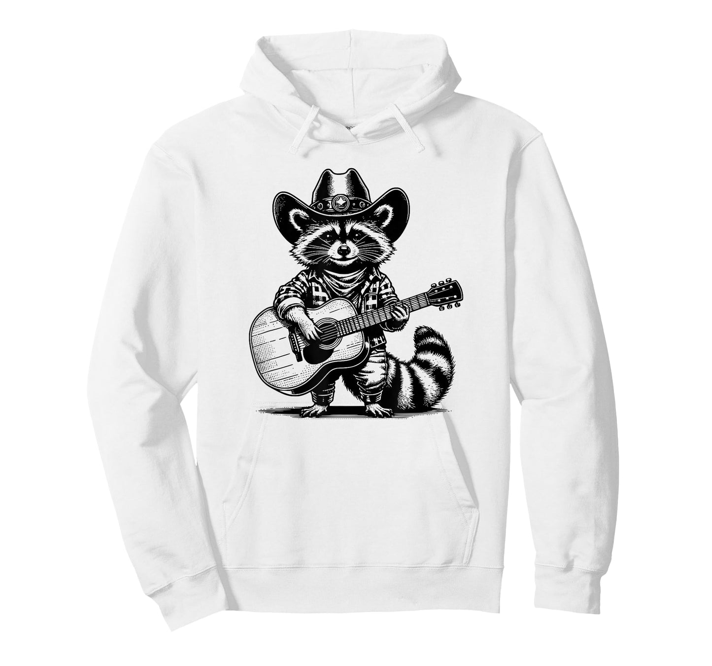Raccoon Musician Playing a Guitar and Wearing Cowboy Hat T-Shirt