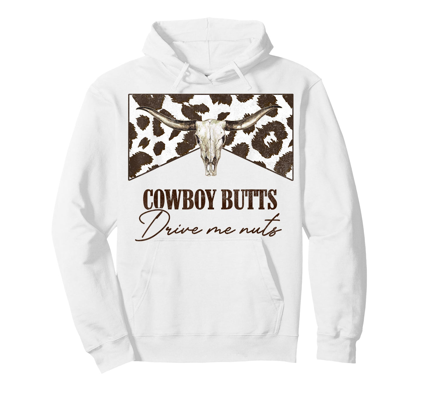Leopard Bull Skull Western Cowboy Butts Drive Me Nuts T-Shirt