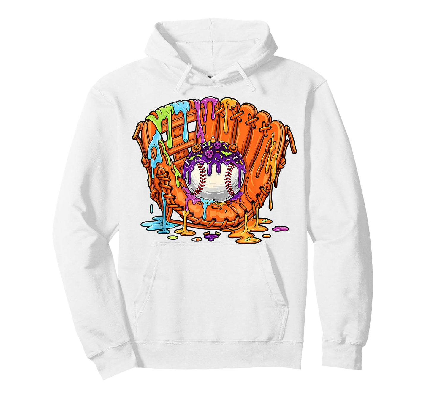 Baseball Glove Halloween Ice Cream Drip Men Boys Kids T-Shirt