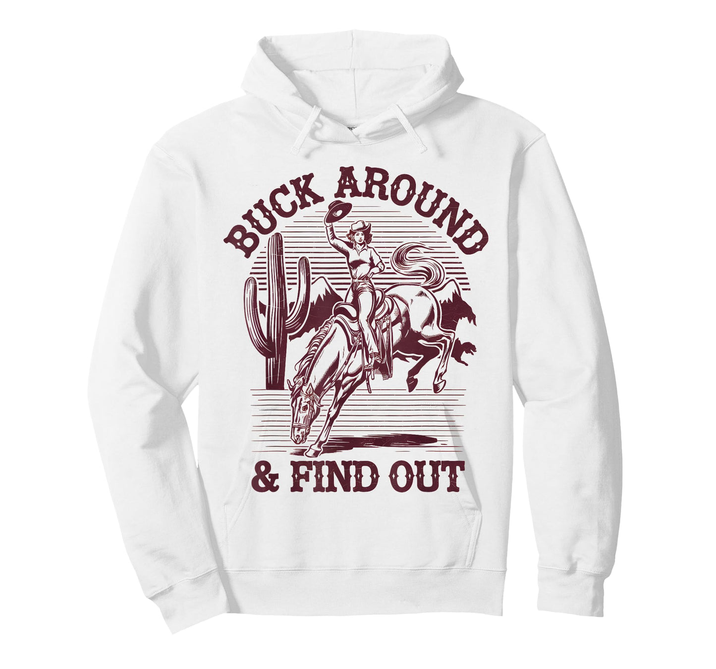 Funny Western Cowboy Apparel Desert Western Retro Vintage Cowboy Buck Around and Find Out Country T-Shirt Grey Small