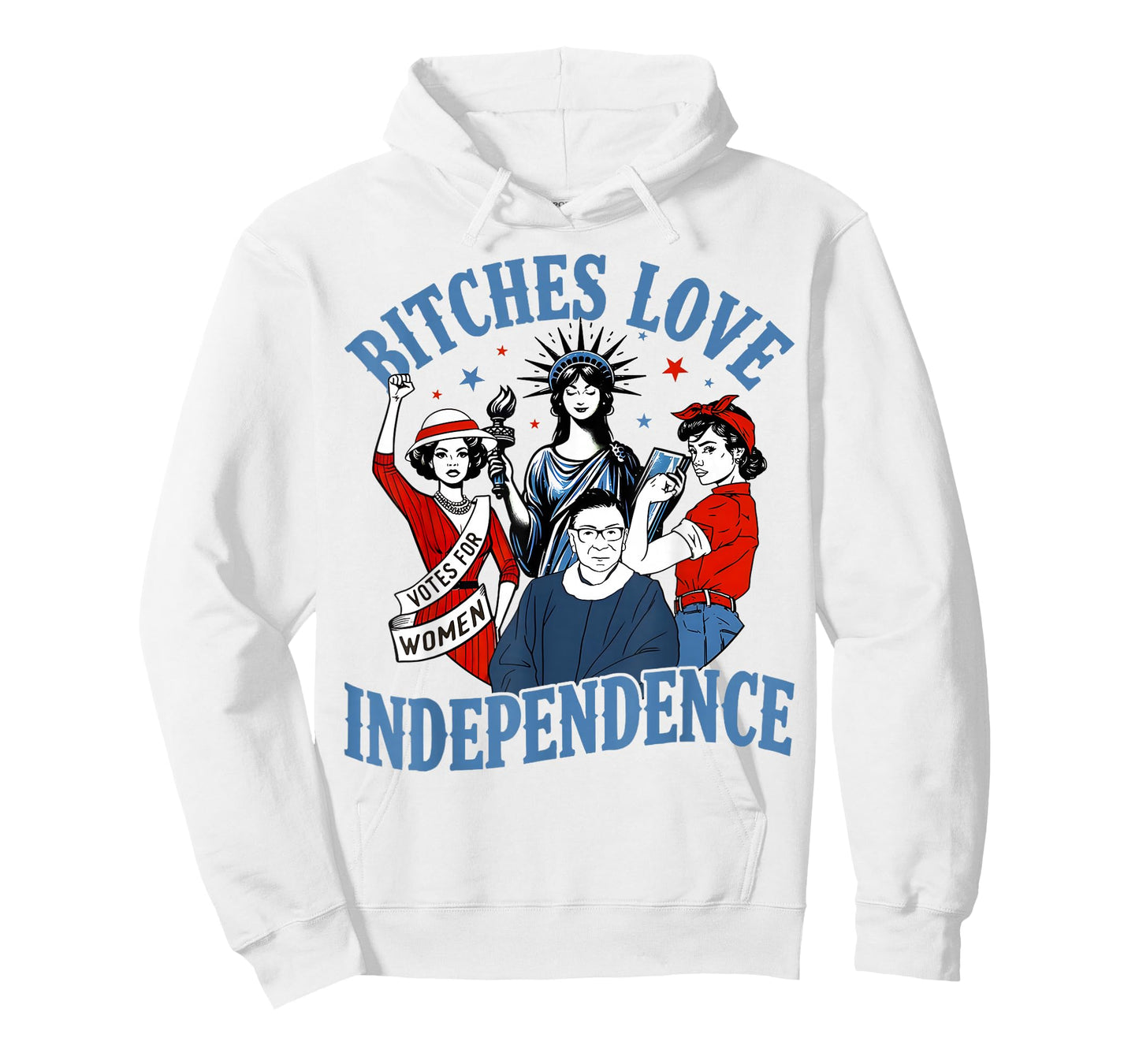 Bitches Love Independence Funny Women 4th Of July Retro T-Shirt