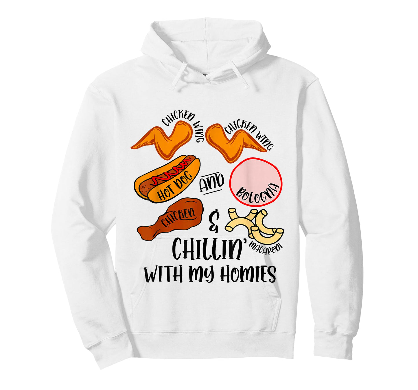 Funny Chicken Wing Song Lyric Hot Dog Bologna Macaroni Kids T-Shirt