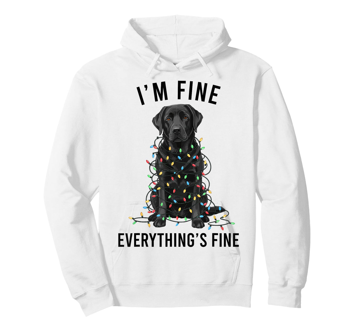 Black Labrador Christmas I'm Fine Everything is Fine T-Shirt