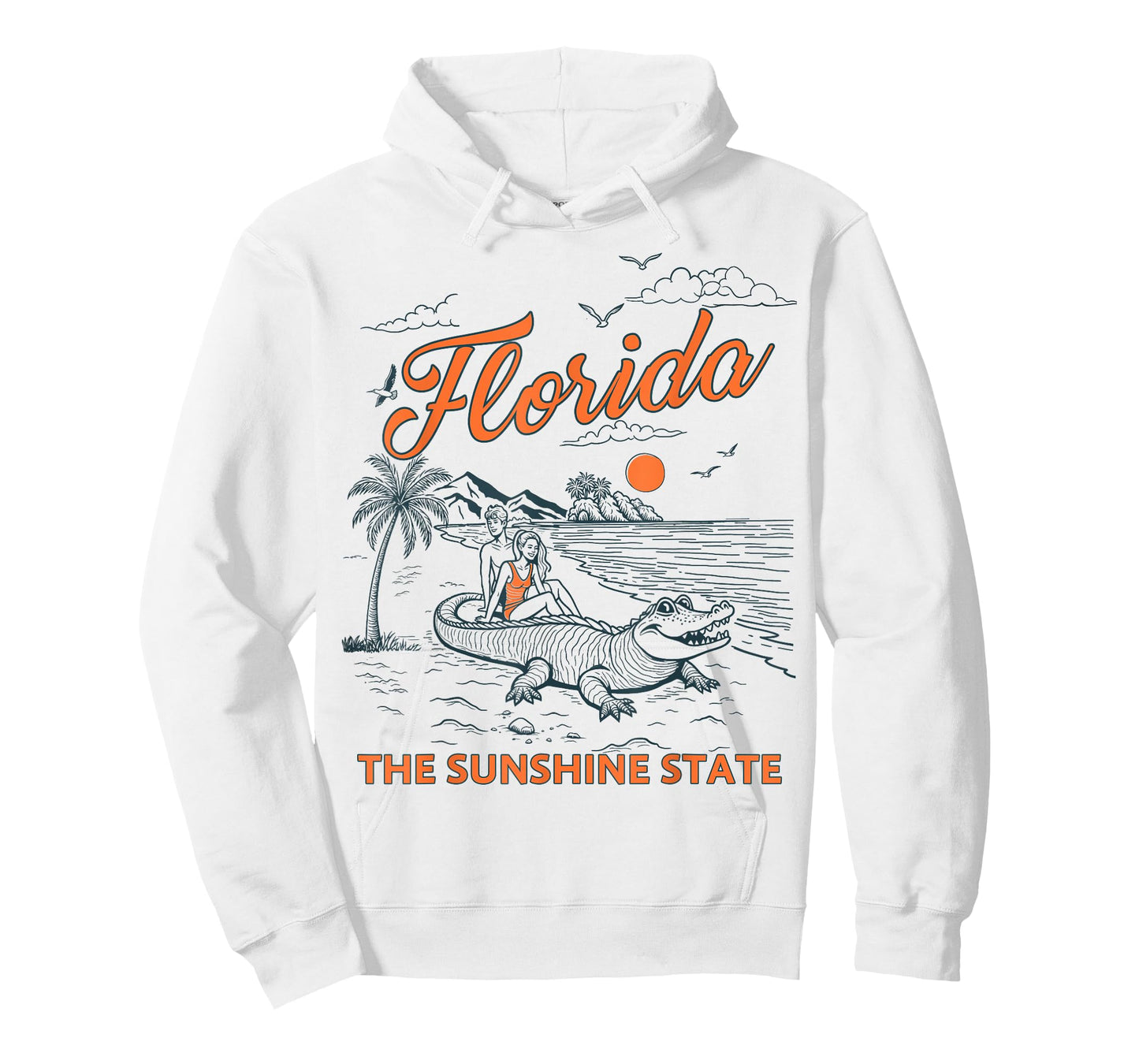 Funny Vintage Gator at The Beach Florida Sunshine State T-Shirt