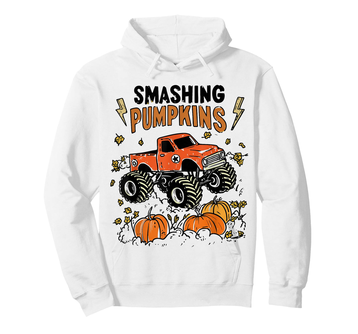 Retro Funny Monster Truck Smashing Pumpkin Boys Halloween T-Shirt