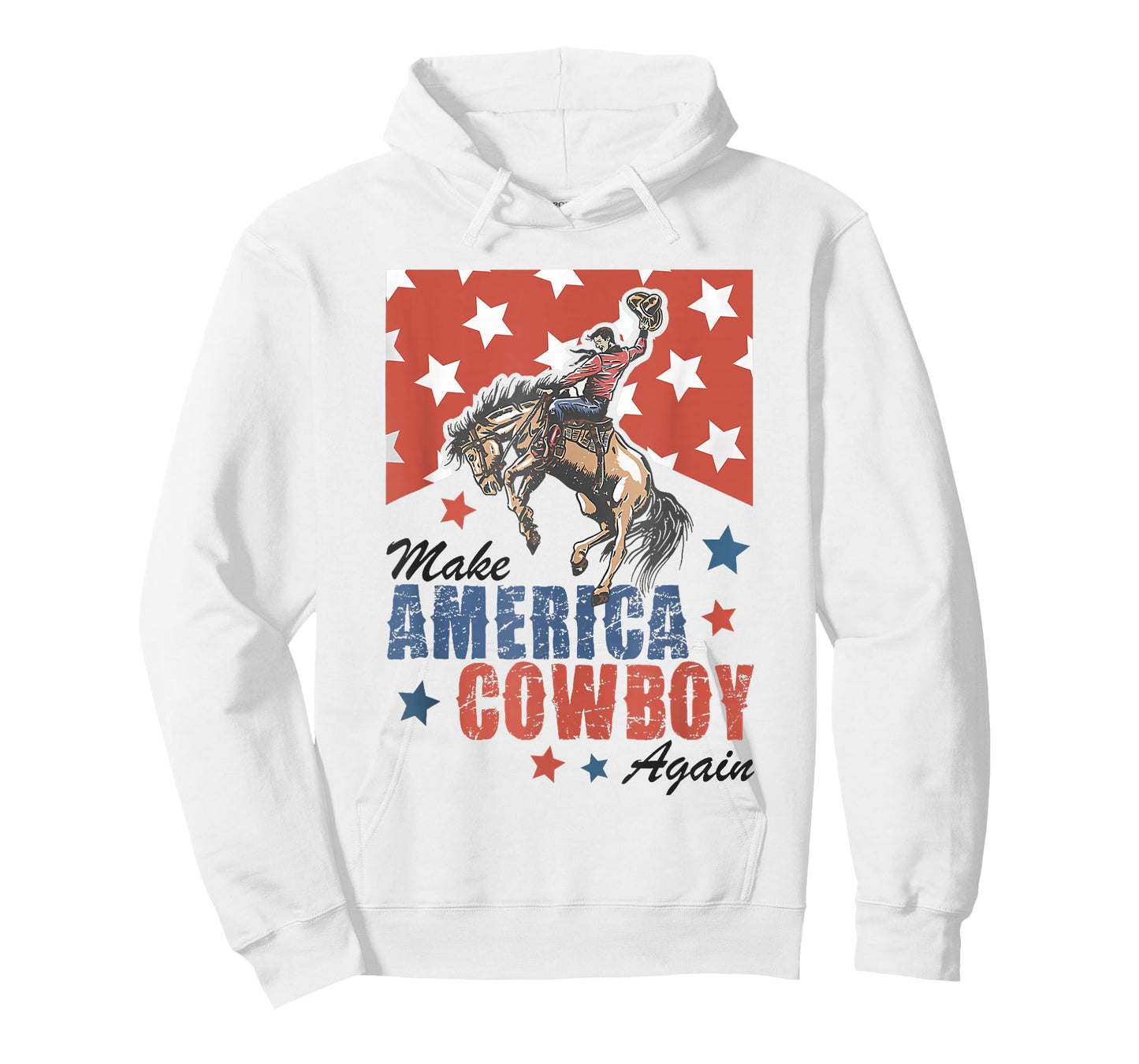 Make America Western Cowboy Again Retro 4th Of July USA Flag T-Shirt