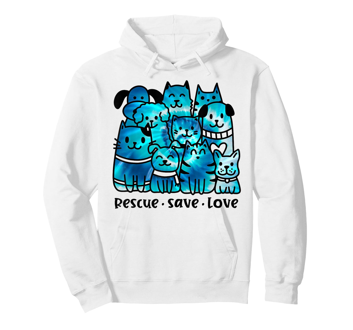 Rescue Save Love Cute Tie Dye Animal Rescue Dog Cat Lovers T-Shirt