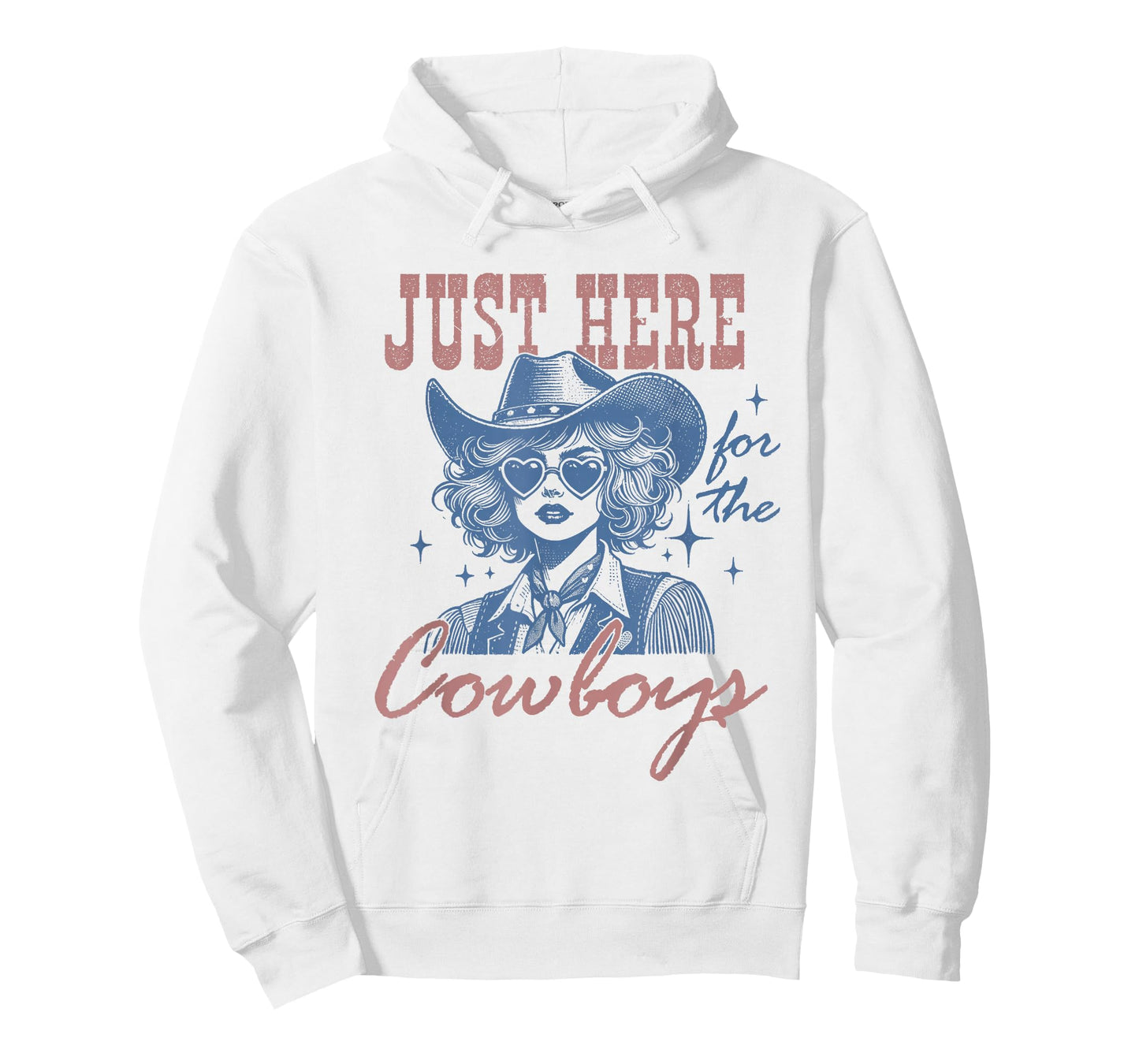 Retro Cowgirl Shirt Just Here for the Cowboys Western Rodeo T-Shirt