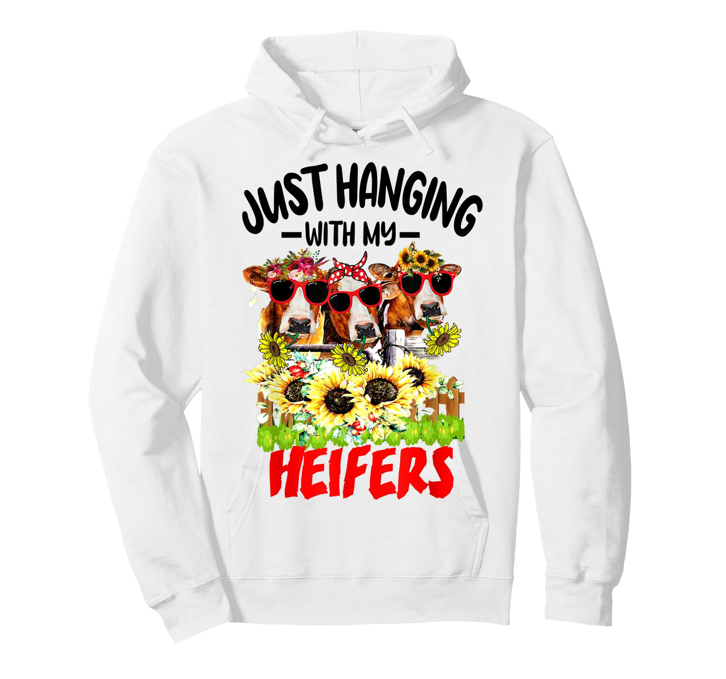 Just Hanging With My Heifers Cow Farm Animal Lovers Funny T-Shirt