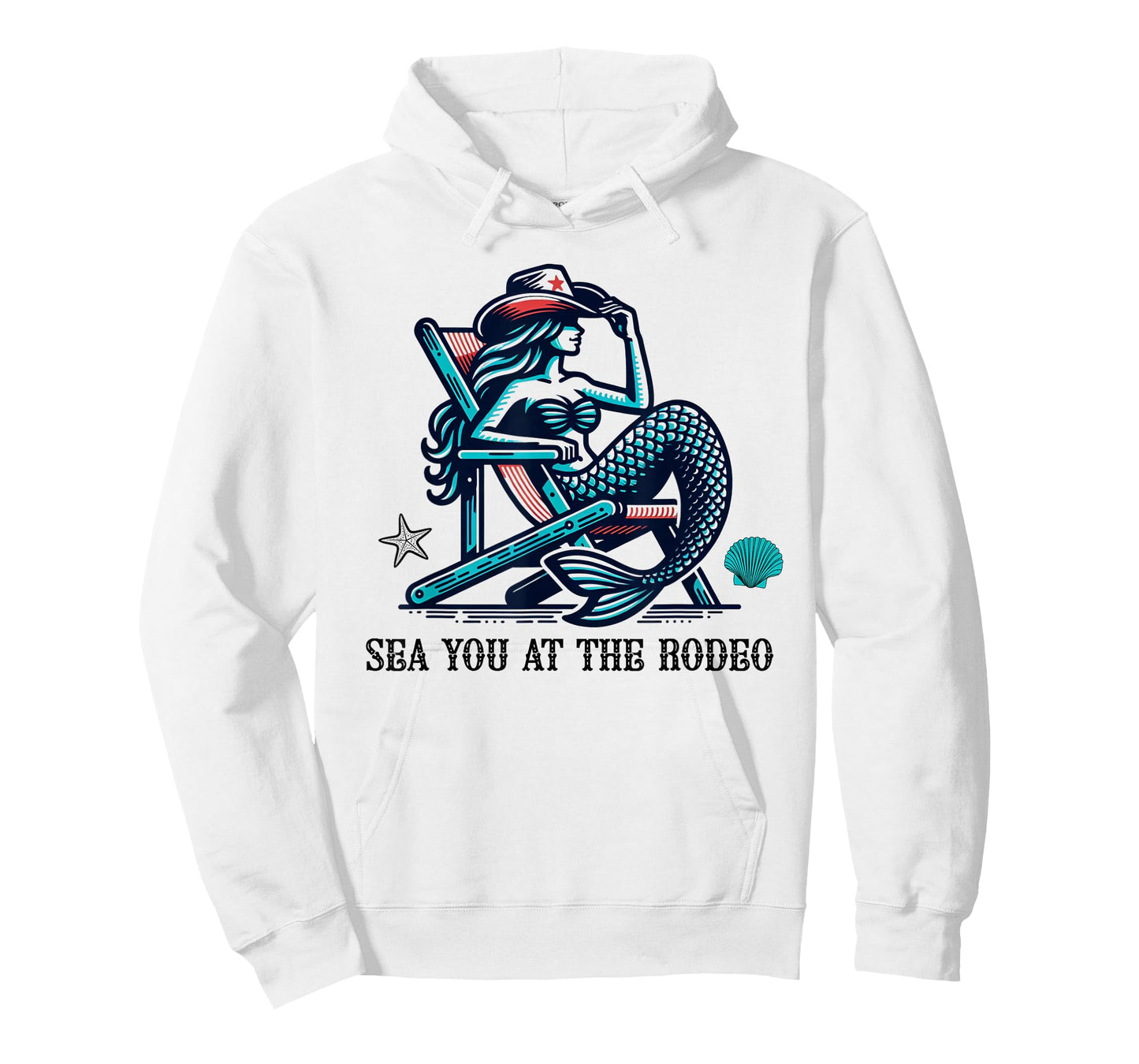 Sea You At The Rodeo Mermaid and Cowboy Hat Summer Beachy T-Shirt