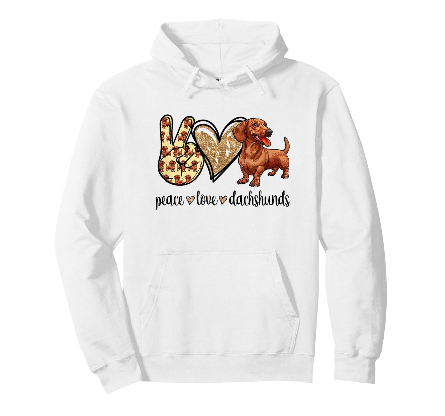 Funny Womens Girls Peace Love Dachshunds Lover T-Shirt