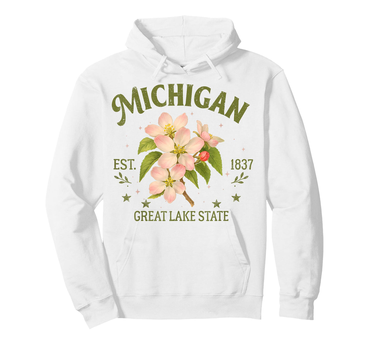 Michigan Traveling Great Lake State Souvenir Apple Blossom T-Shirt