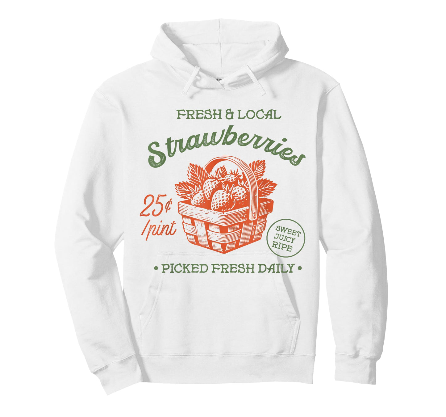 Fresh & Local Strawberries Basket Retro Farmer Market Tee T-Shirt