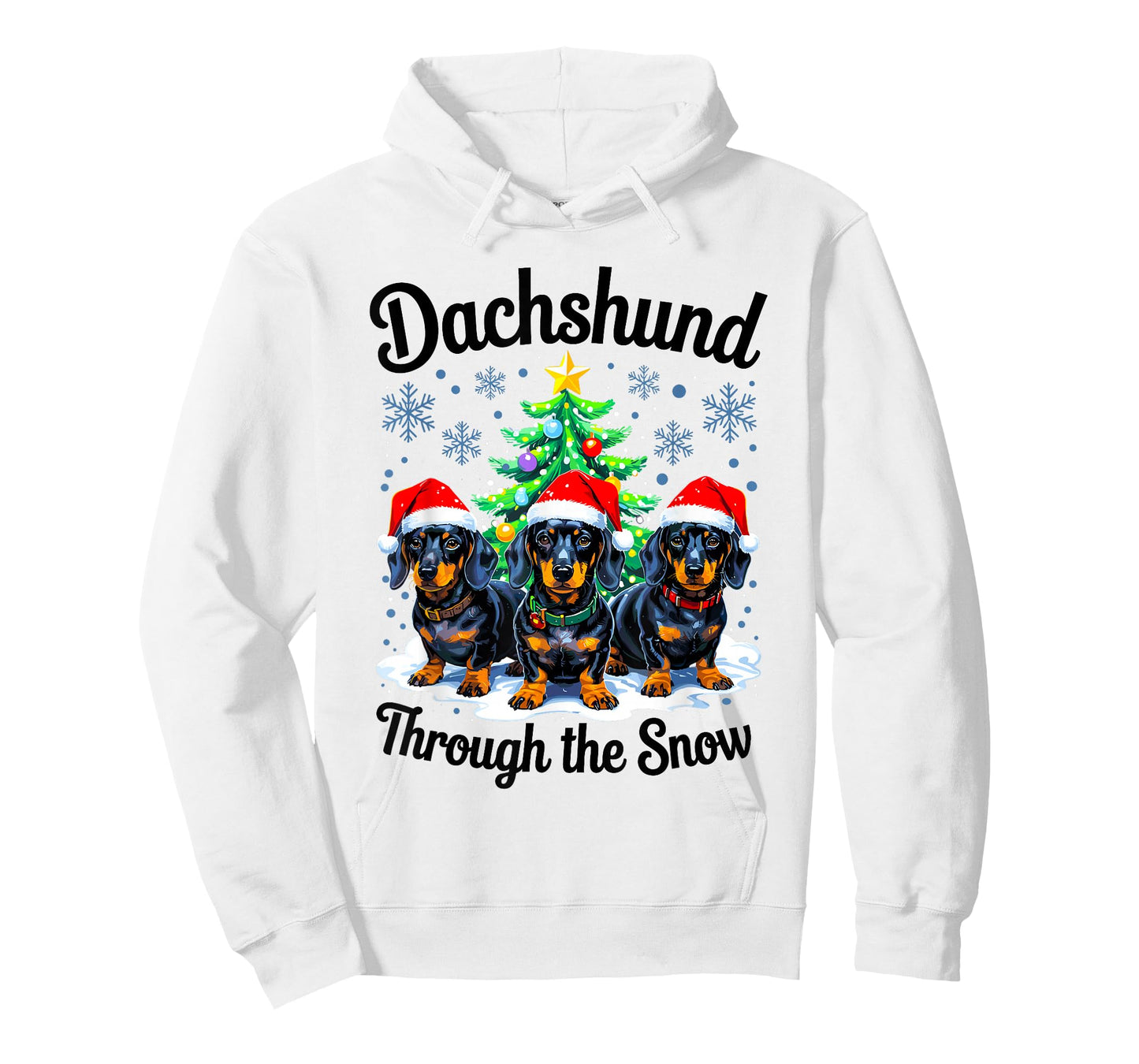 Funny Dachshund Through The Snow Christmas Light Dog Lovers T-Shirt