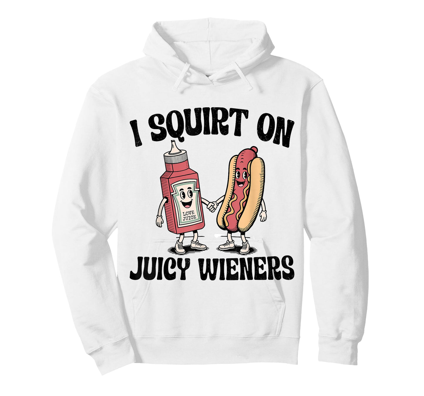 I Squirt On Juicy Wieners Hot Dog Funny Joke Retro Vintage T-Shirt