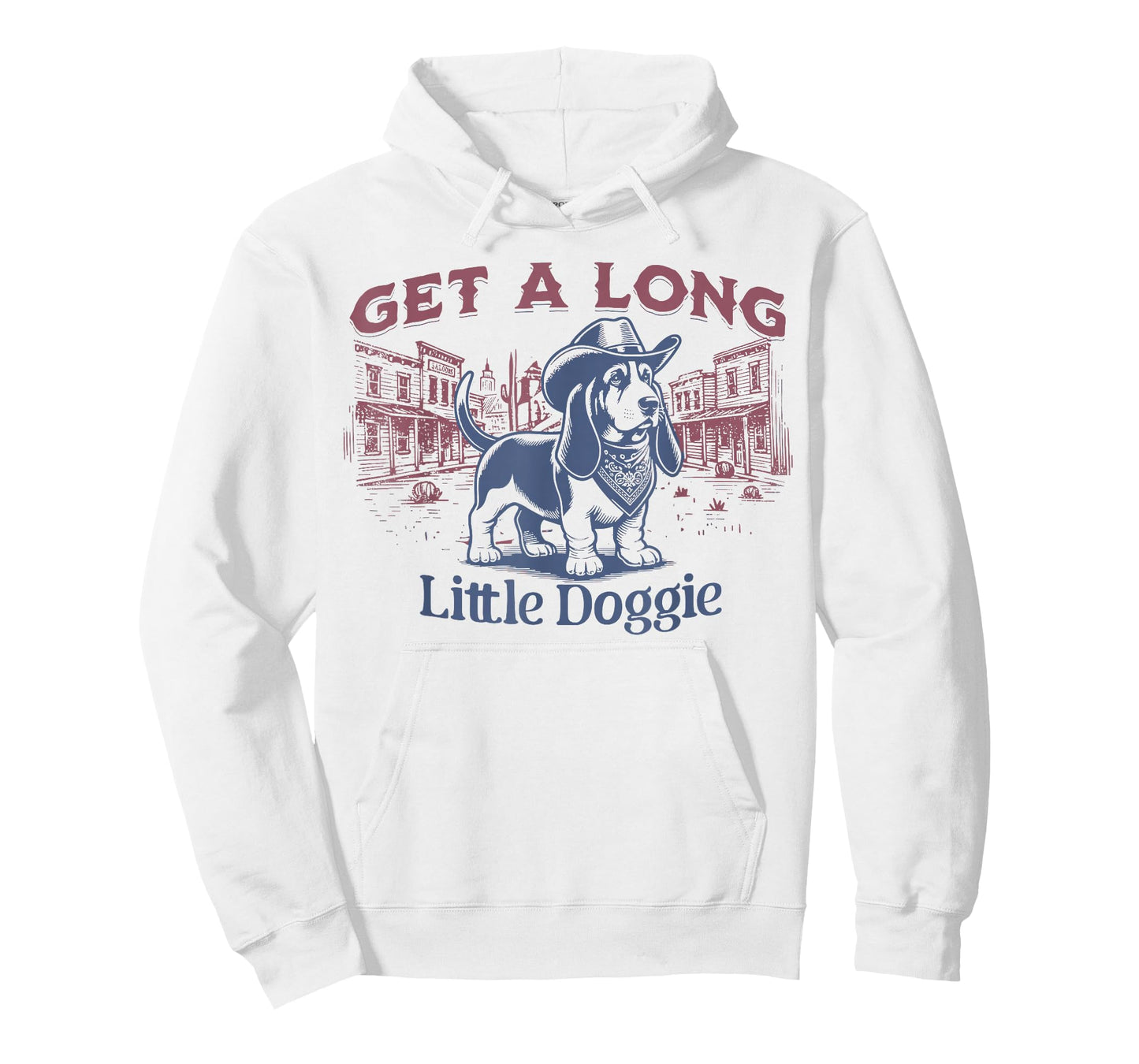 Get A Long Little Doggie Basset Hound Vintage Western T-Shirt