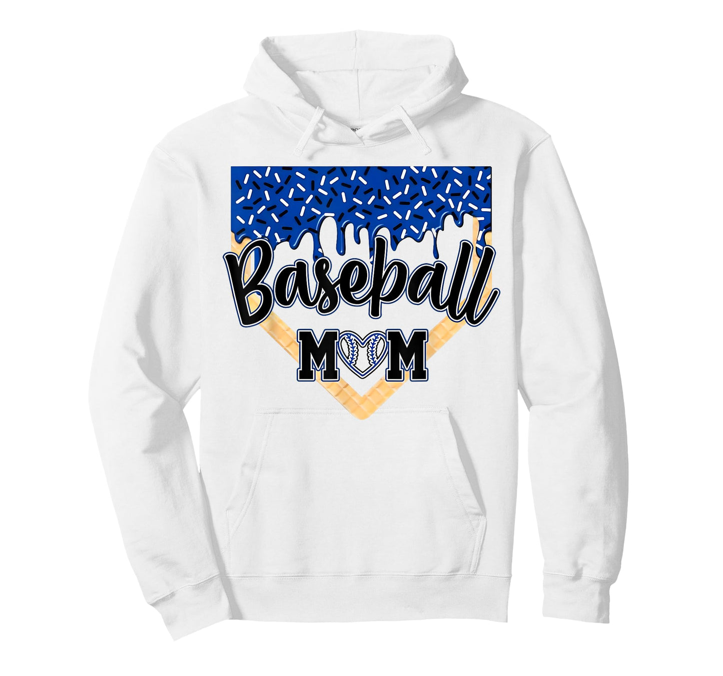 Baseball Mom Home Plate Ice Cream Drip with Sprinkles T-Shirt